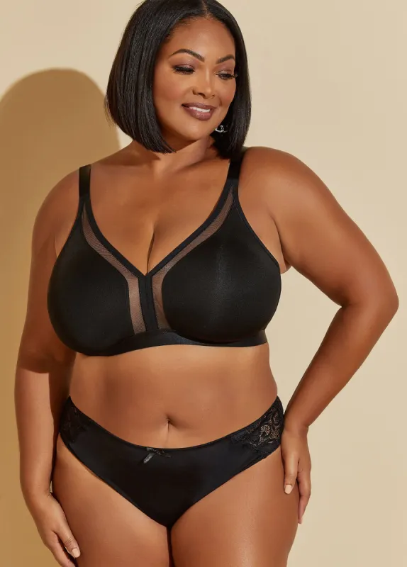 Mesh Paneled Wireless Bra sold by Ashley Stewart