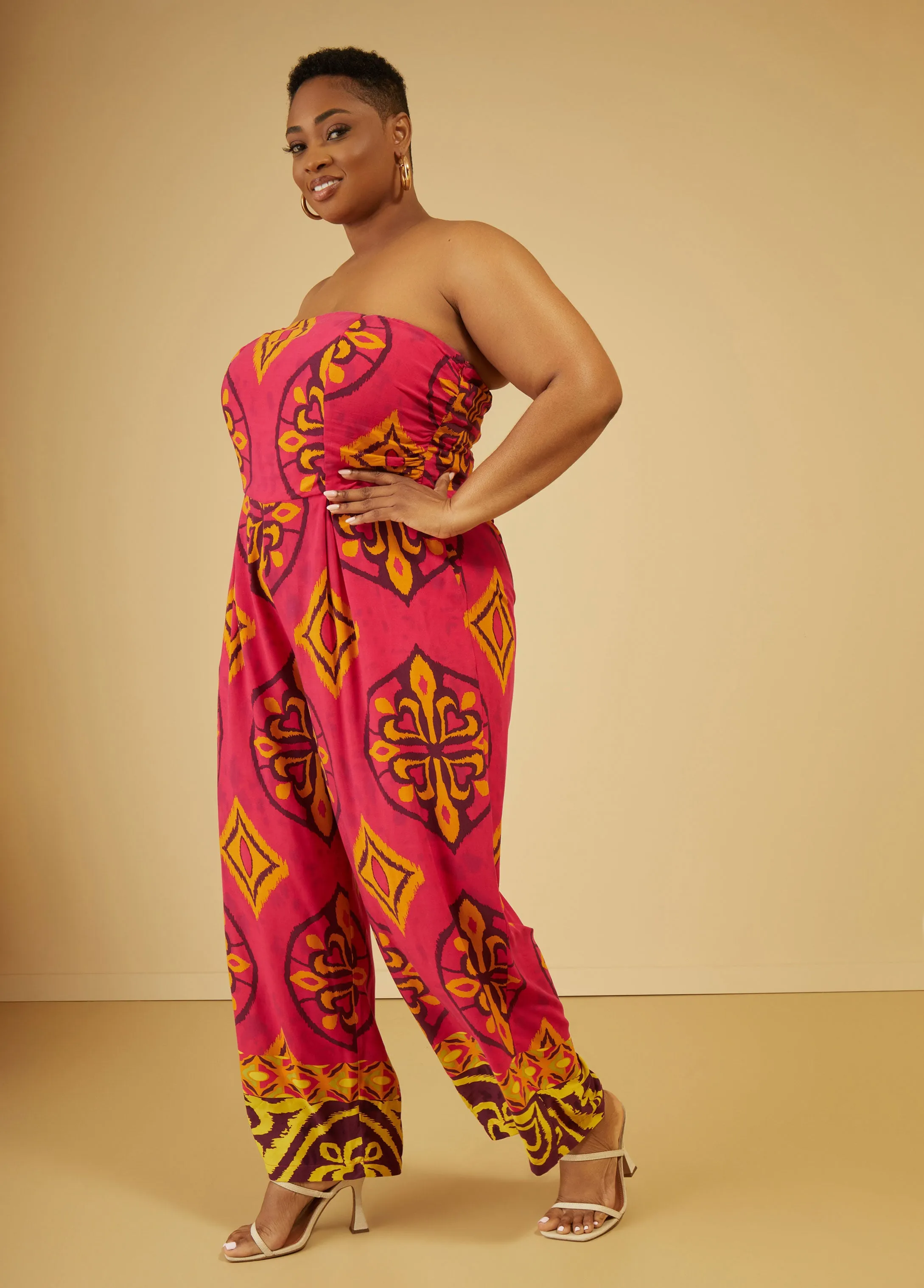 Strapless Printed Jumpsuit sold by Ashley Stewart product image thumbnail 3