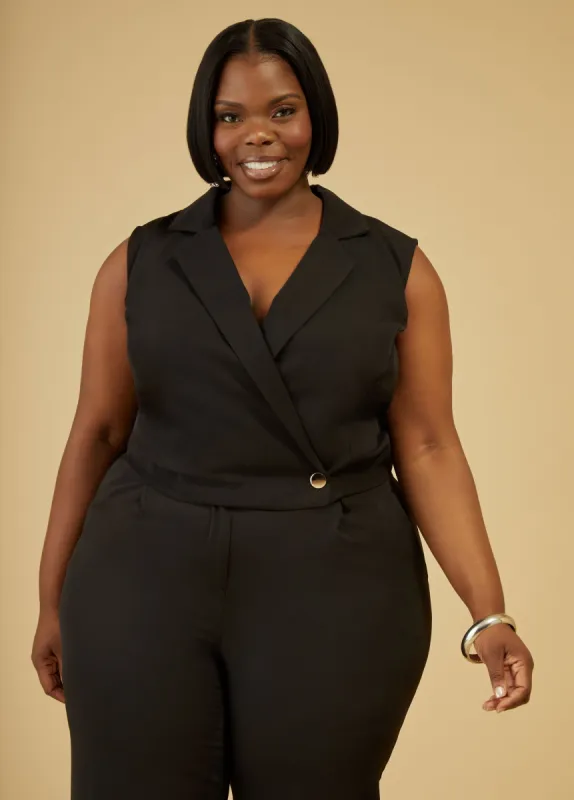 Cropped Crepe Vest sold by Ashley Stewart