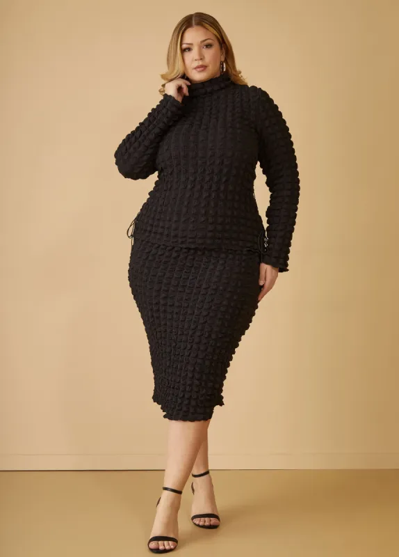 Puff Effect Midi Skirt sold by Ashley Stewart