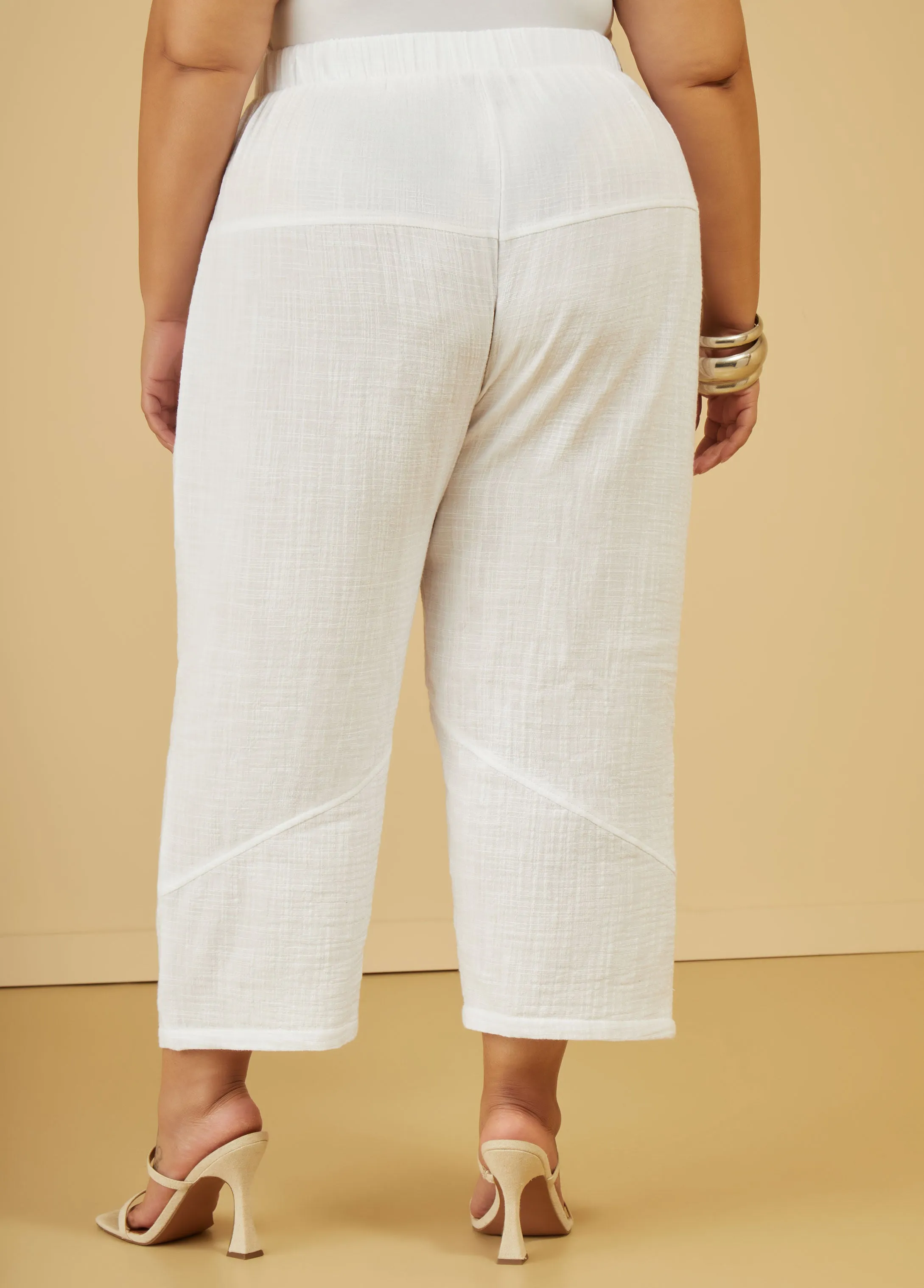 Cropped Cotton Gauze Pants sold by Ashley Stewart product image thumbnail 2