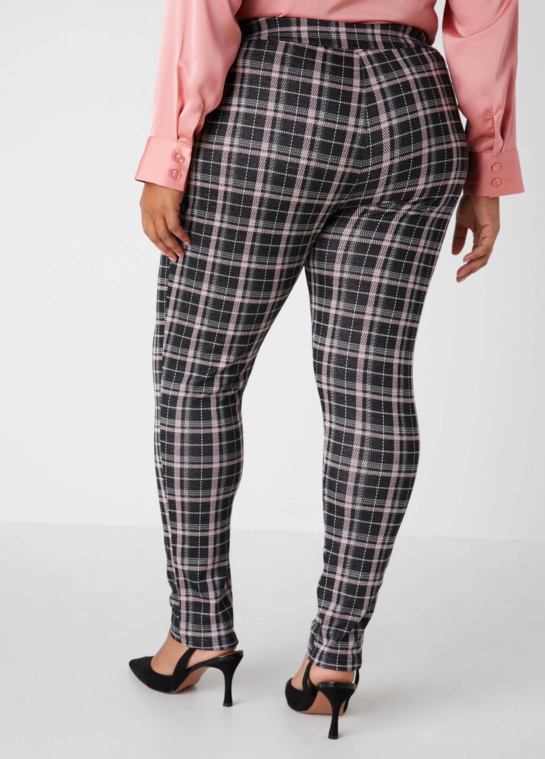 High Rise Plaid Knit Leggings sold by Ashley Stewart product image thumbnail 2