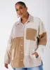Colorblock Corduroy Shacket sold by Ashley Stewart