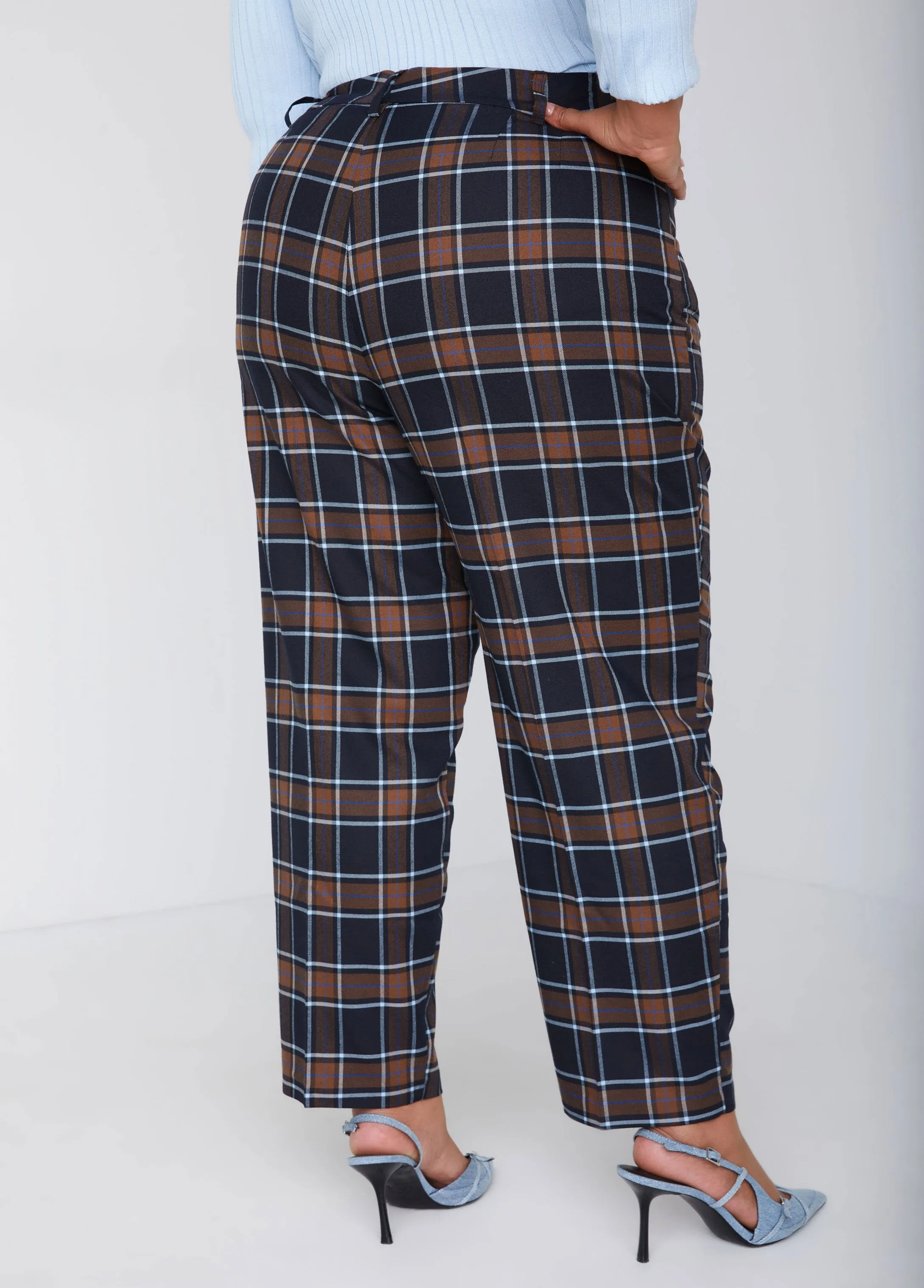Tapered Plaid Ankle Pants sold by Ashley Stewart product image thumbnail 2