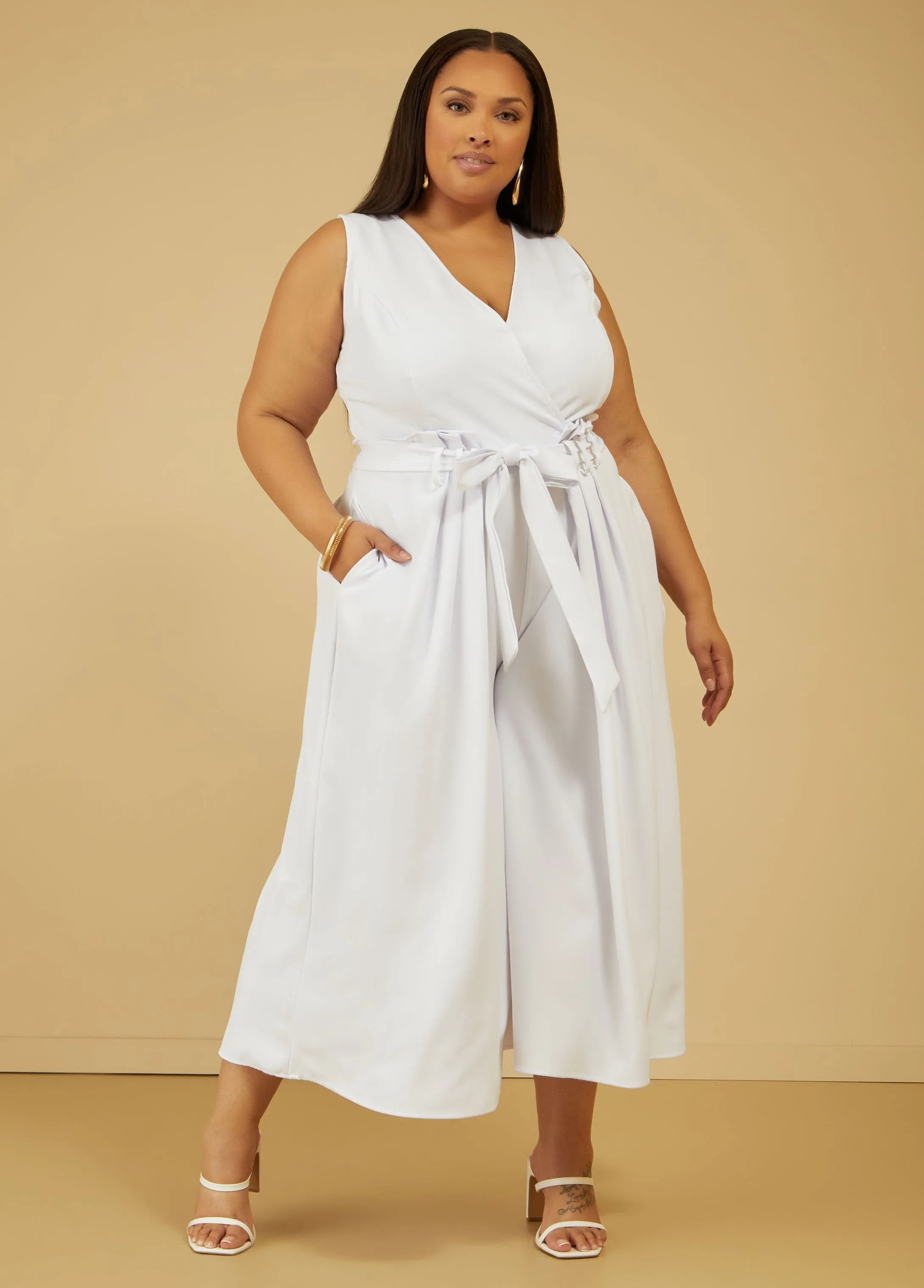 Cropped Wide Leg Jumpsuit sold by Ashley Stewart product image thumbnail 5