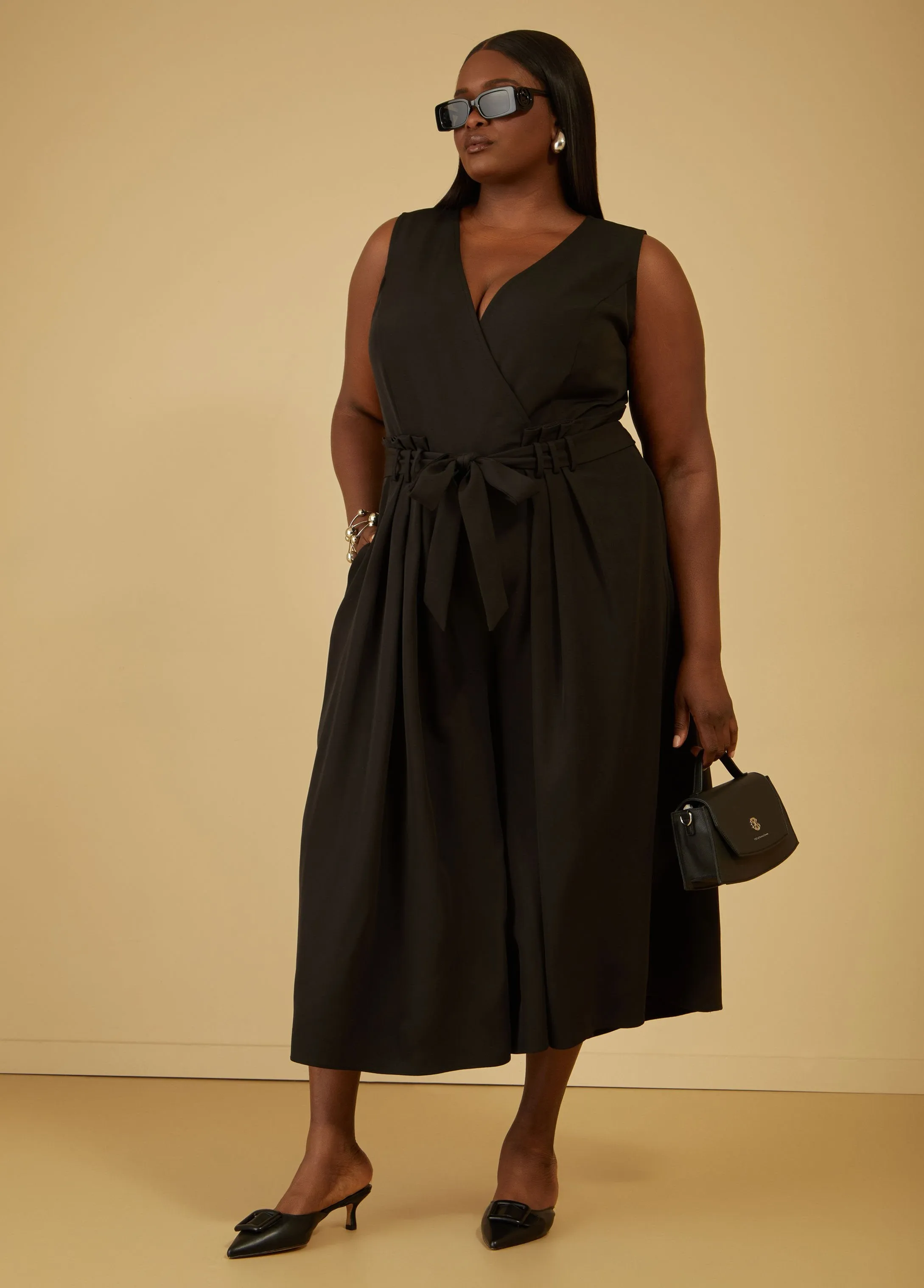 Cropped Wide Leg Jumpsuit sold by Ashley Stewart product image thumbnail 3