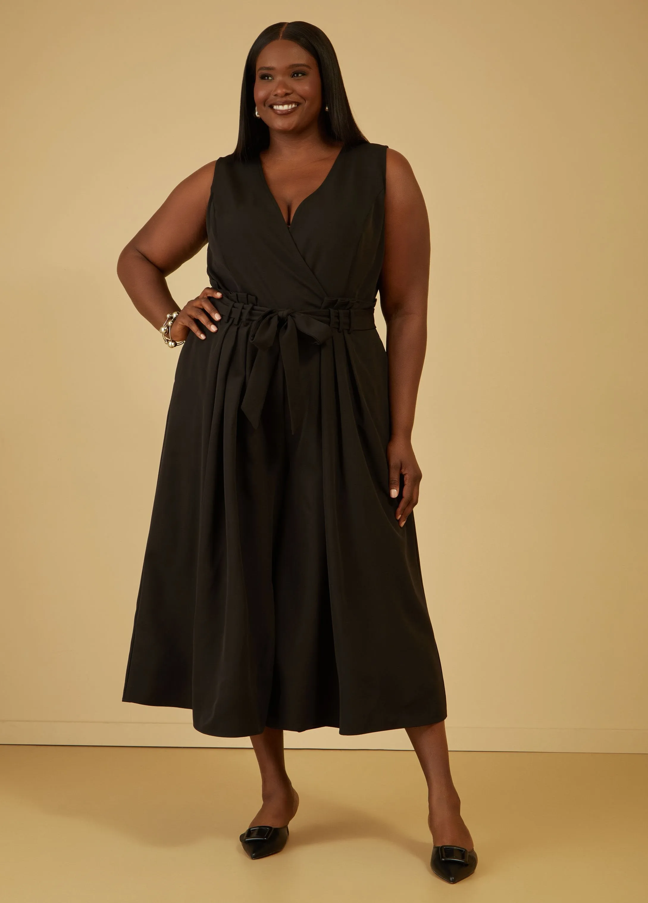 Cropped Wide Leg Jumpsuit sold by Ashley Stewart