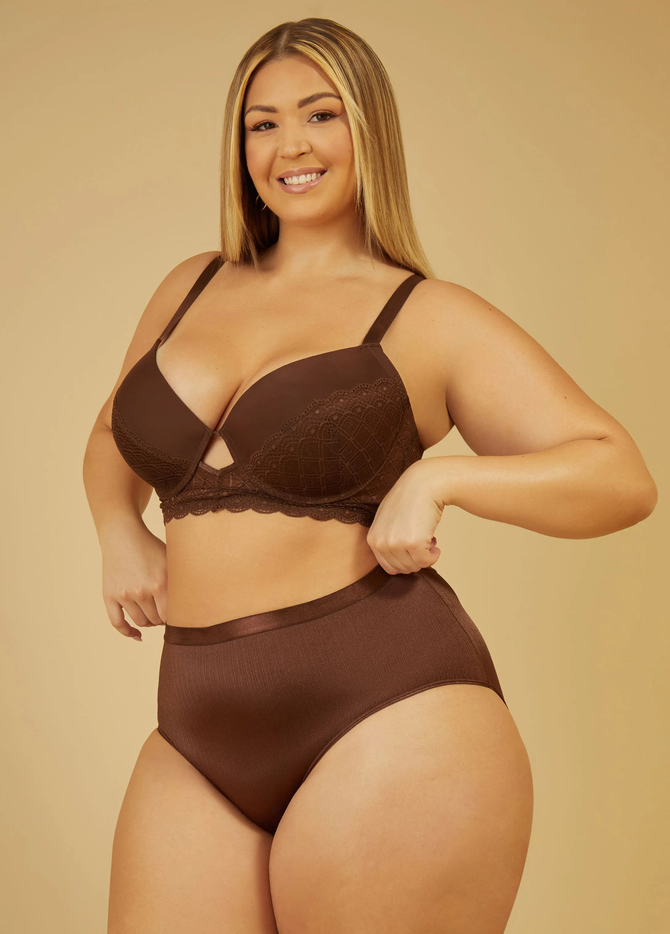 Striped Satin Briefs sold by Ashley Stewart