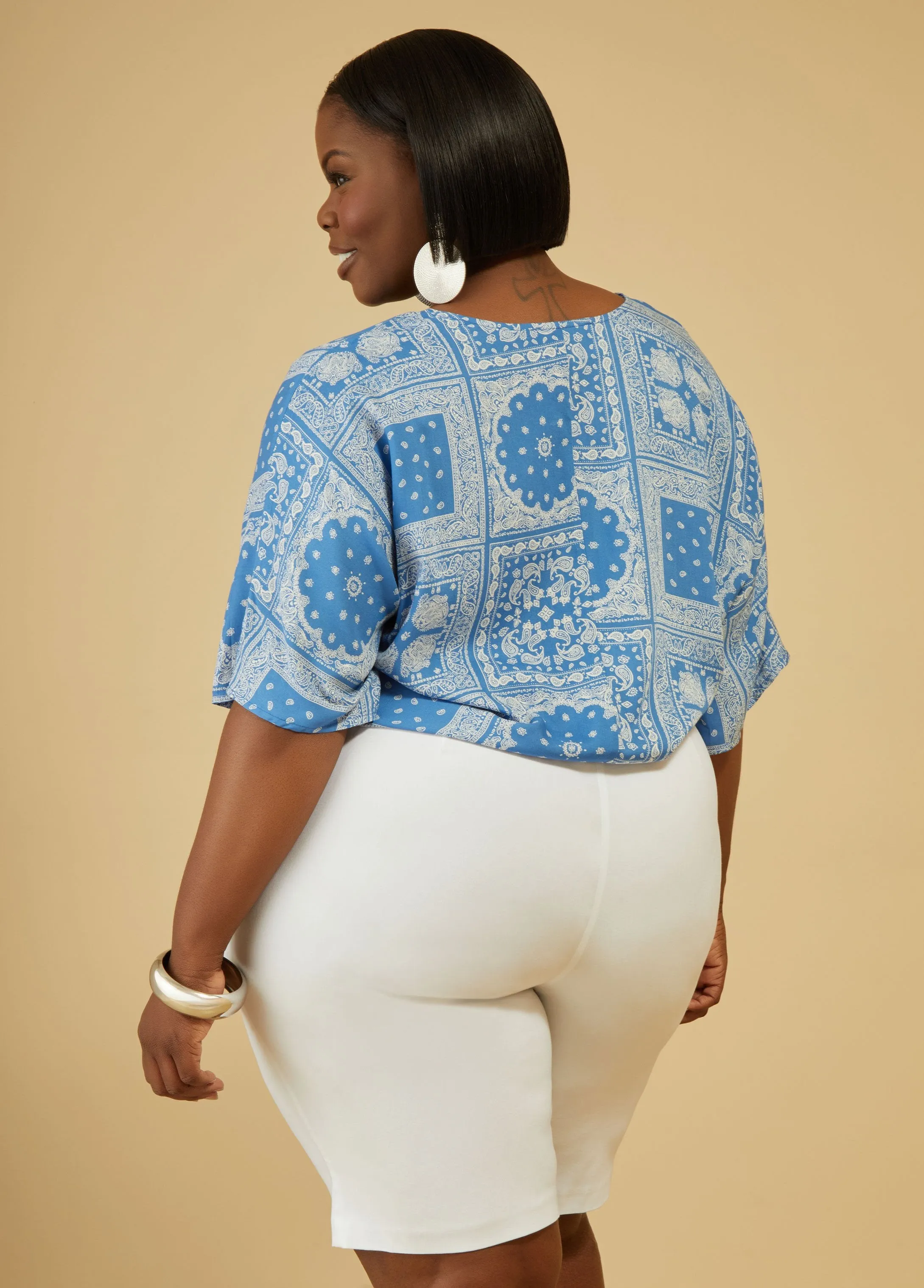 V Neck Paisley Print Blouse sold by Ashley Stewart product image thumbnail 2