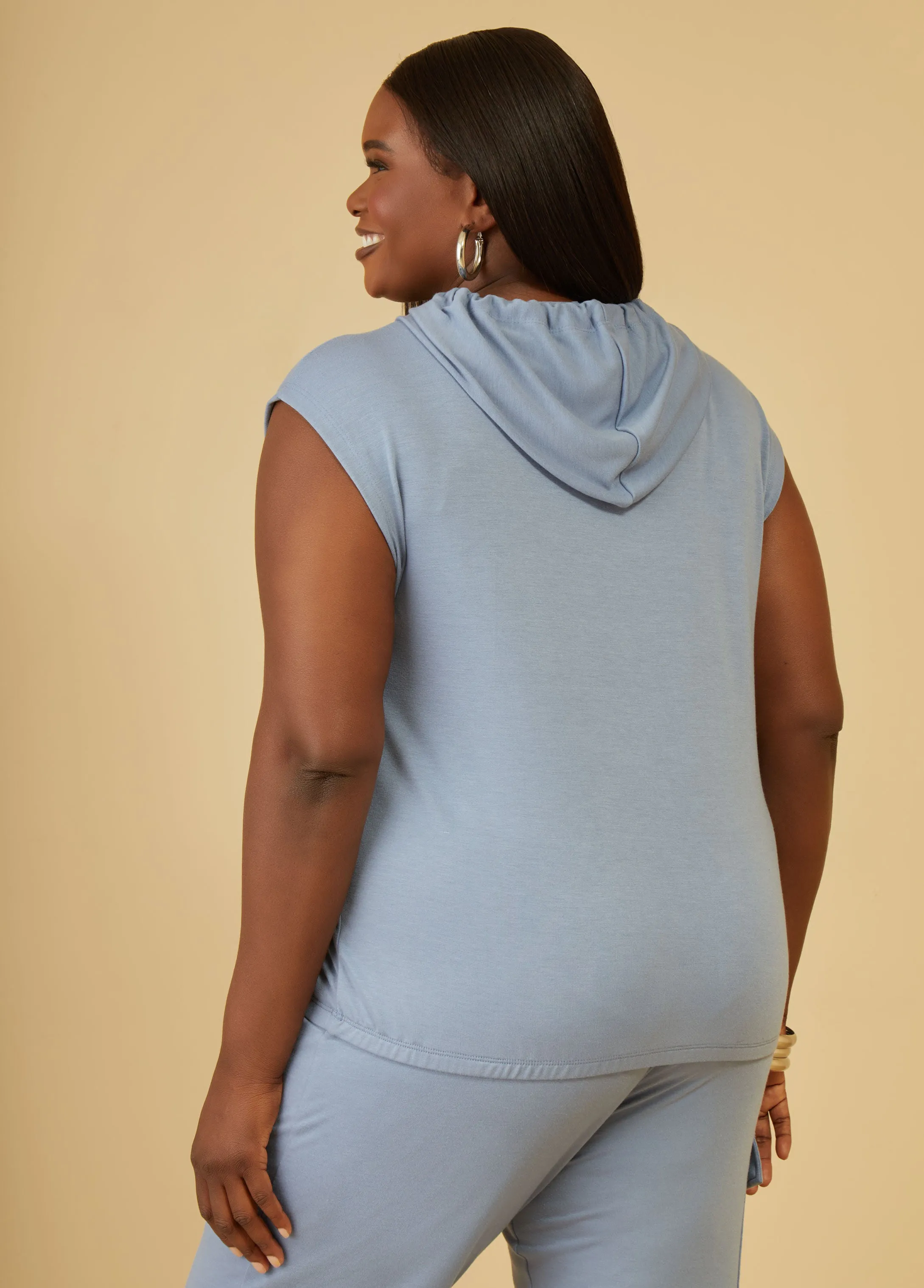 Sleeveless French Terry Hoodie sold by Ashley Stewart product image thumbnail 5
