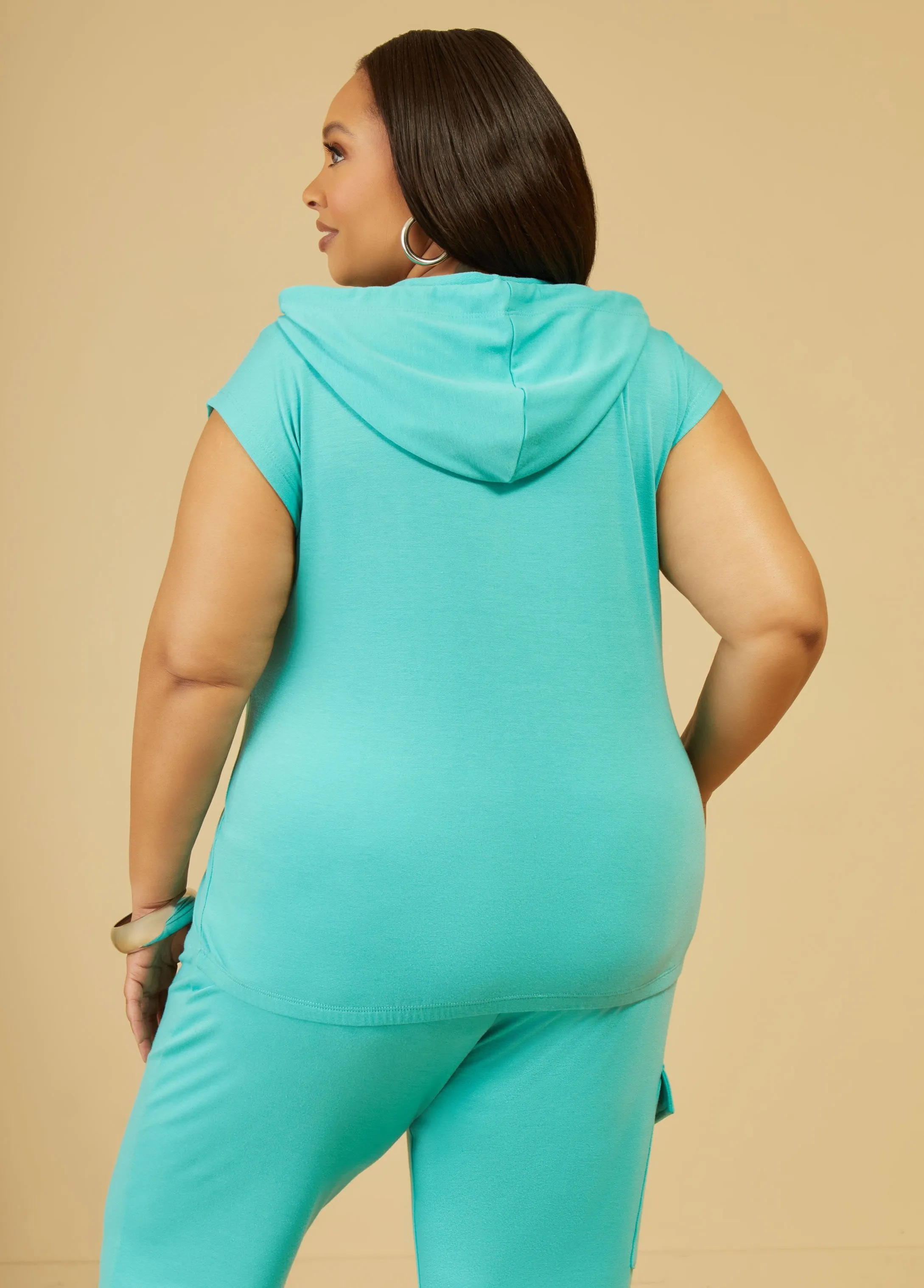 Sleeveless French Terry Hoodie sold by Ashley Stewart product image thumbnail 2