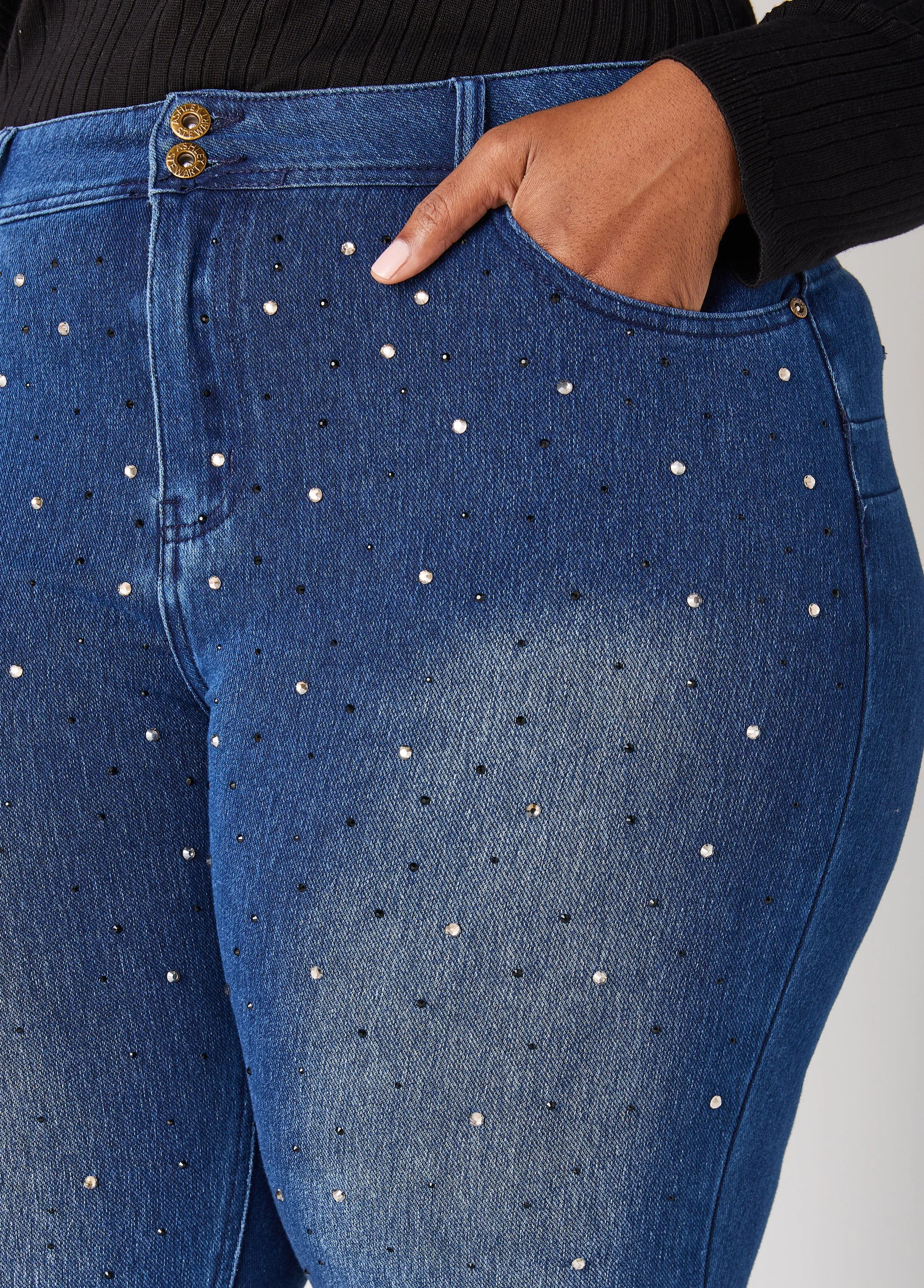 Crystal Mid Rise Skinny Jeans sold by Ashley Stewart product image thumbnail 4