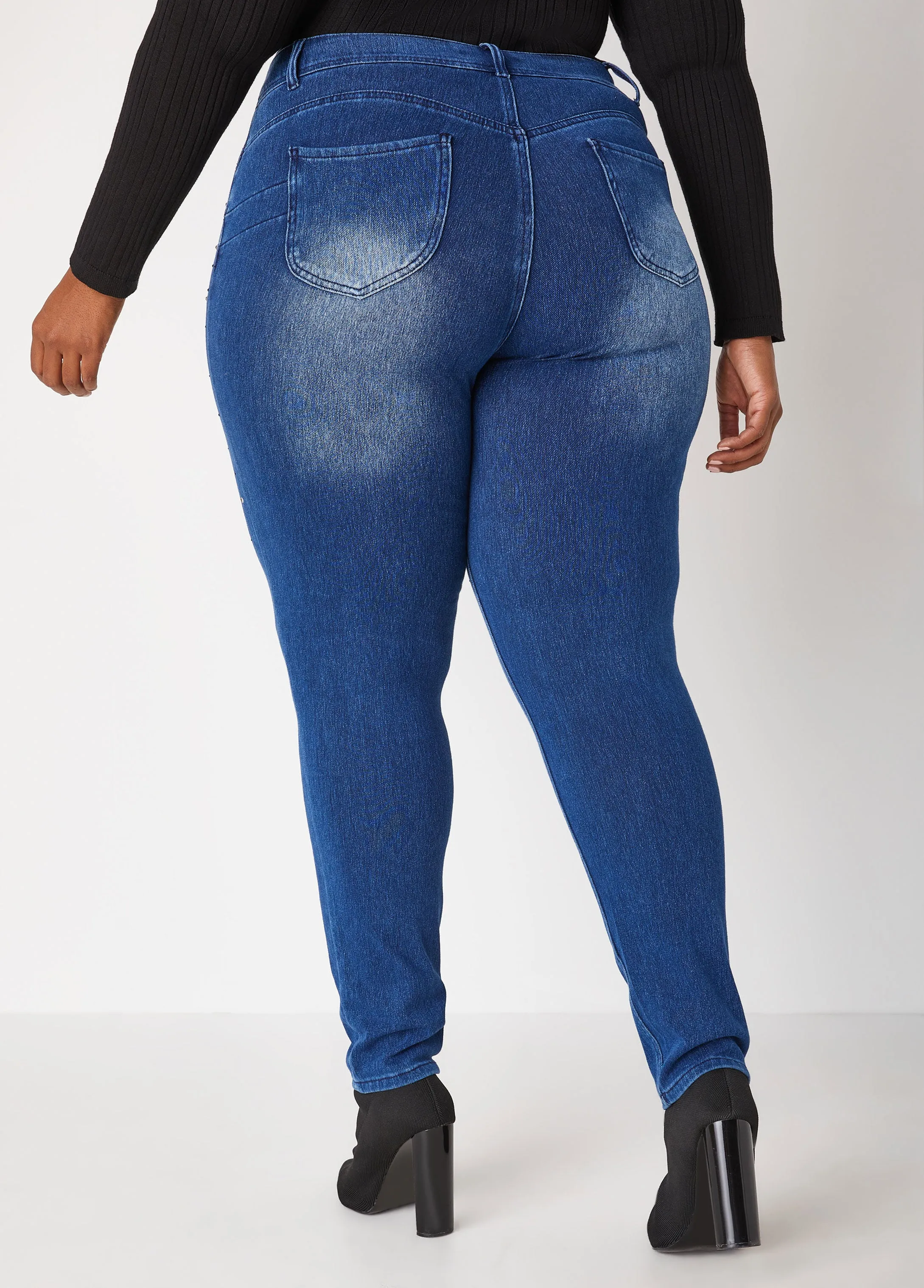 Crystal Mid Rise Skinny Jeans sold by Ashley Stewart product image thumbnail 2