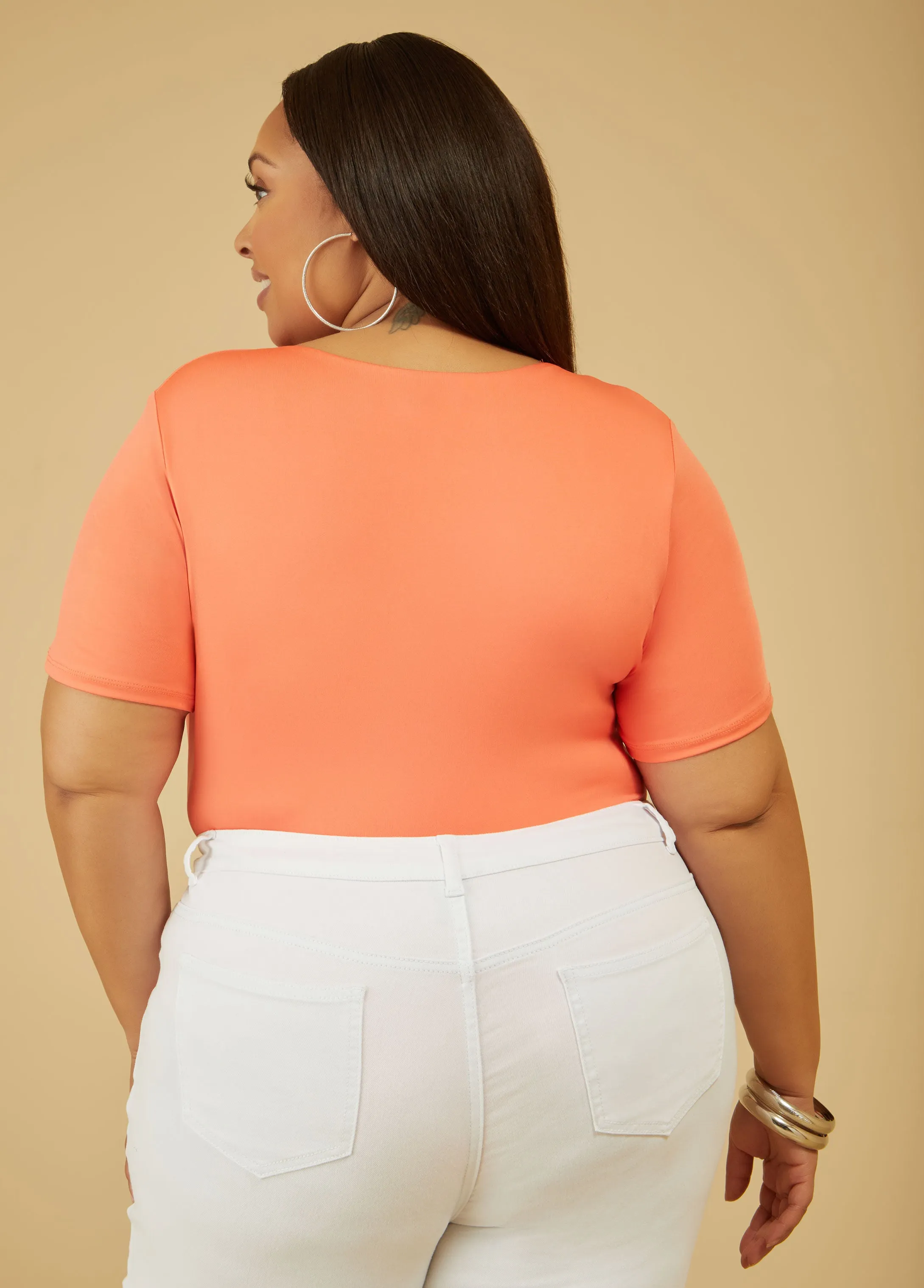 Square Neck Bodysuit sold by Ashley Stewart product image thumbnail 5