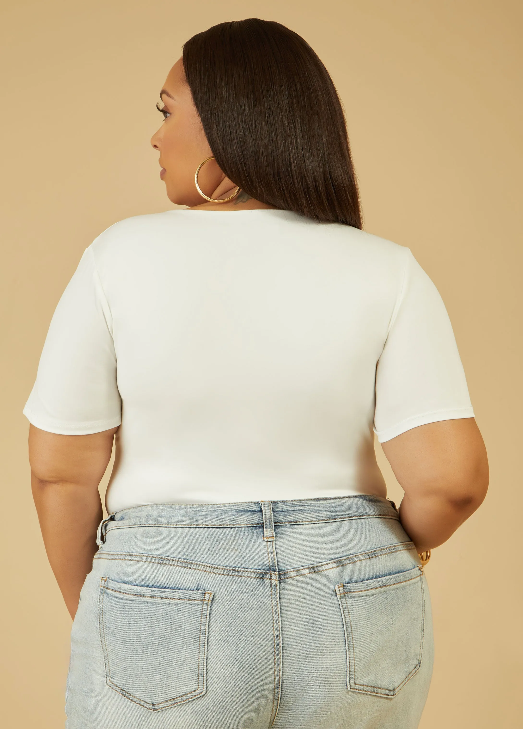 Square Neck Bodysuit sold by Ashley Stewart product image thumbnail 2