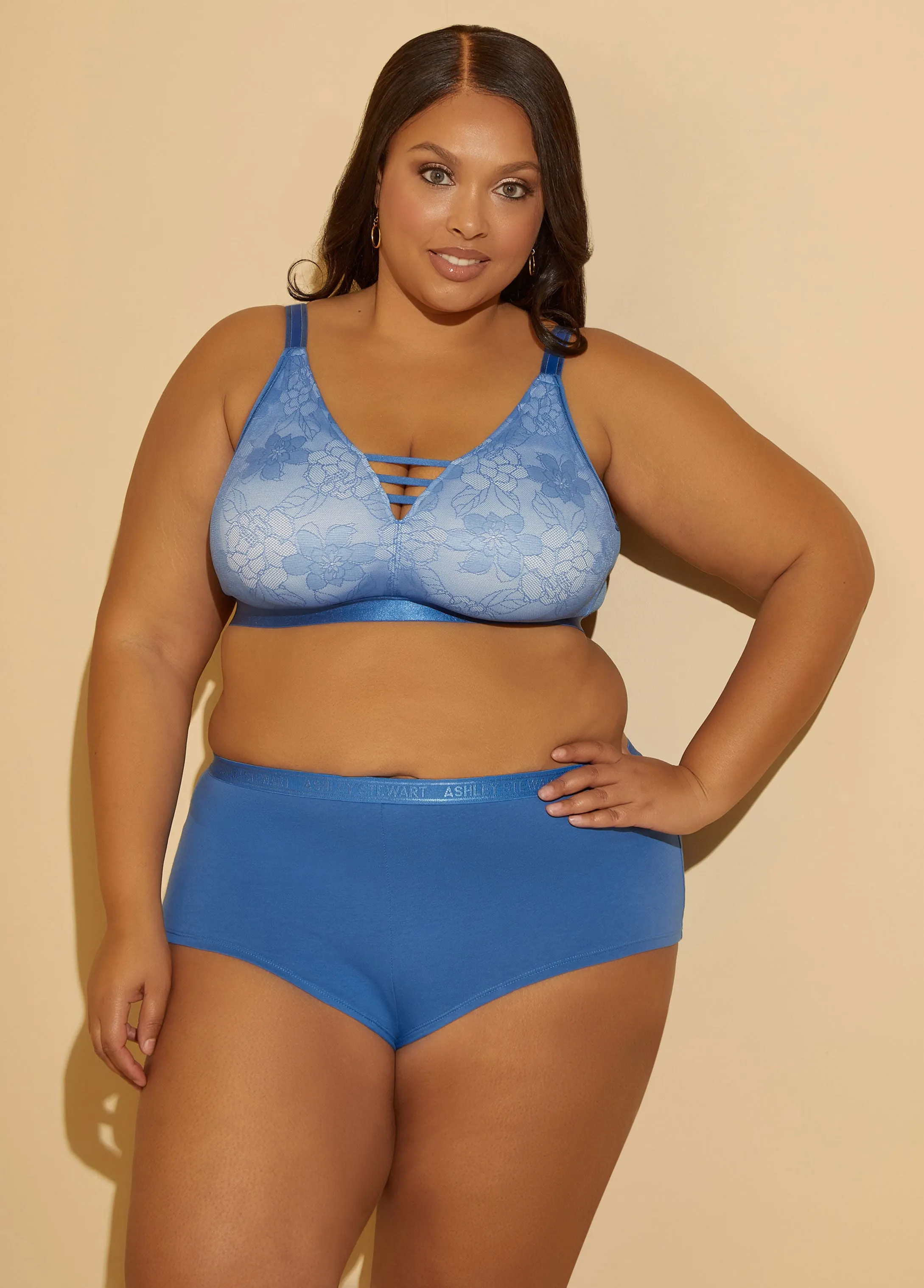 Stretch Cotton Logo Boyshort Panty sold by Ashley Stewart product image thumbnail 4