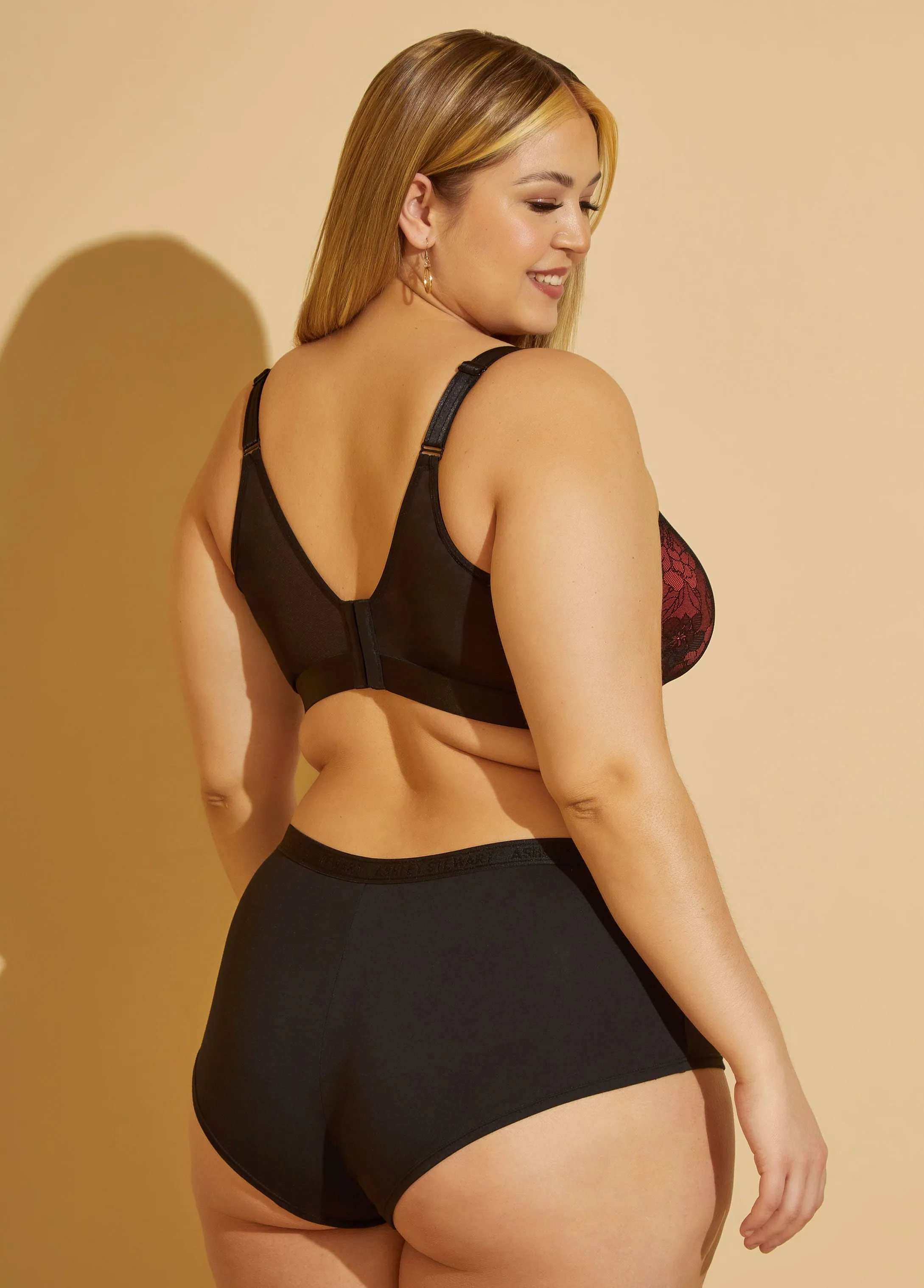 Stretch Cotton Logo Boyshort Panty sold by Ashley Stewart product image thumbnail 2