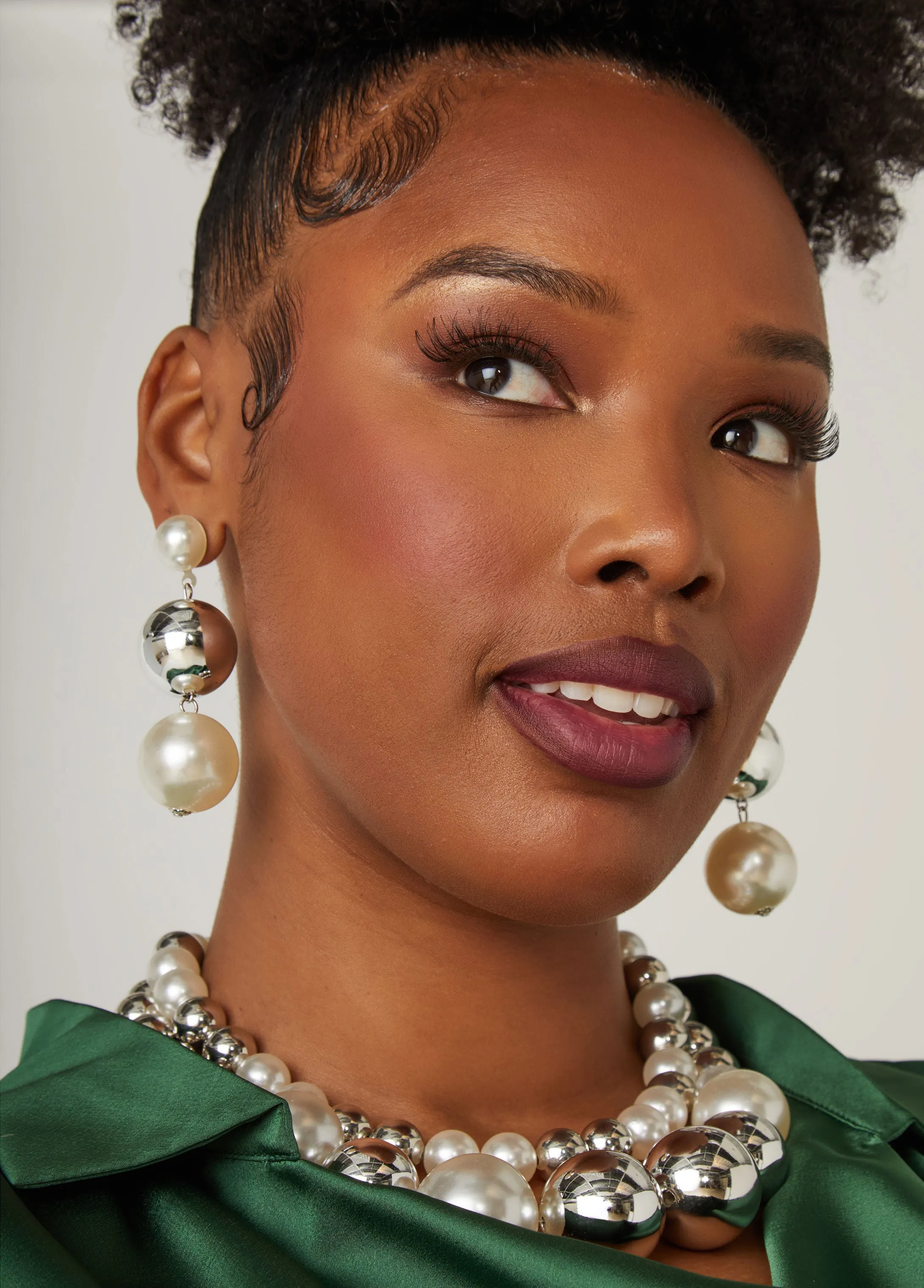 Faux Pearl And Bead Earrings sold by Ashley Stewart