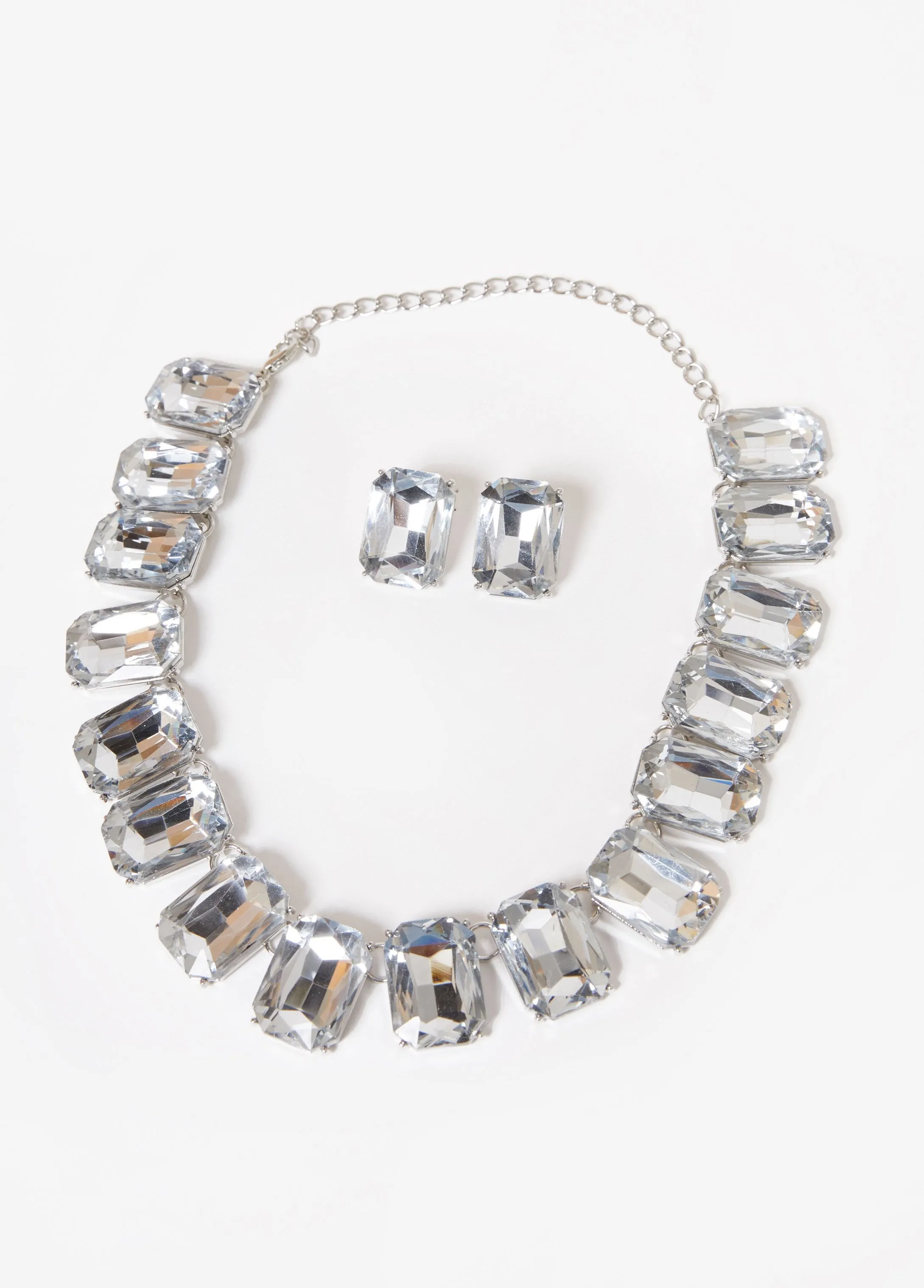 Crystal Earrings & Necklace Set sold by Ashley Stewart product image thumbnail 2