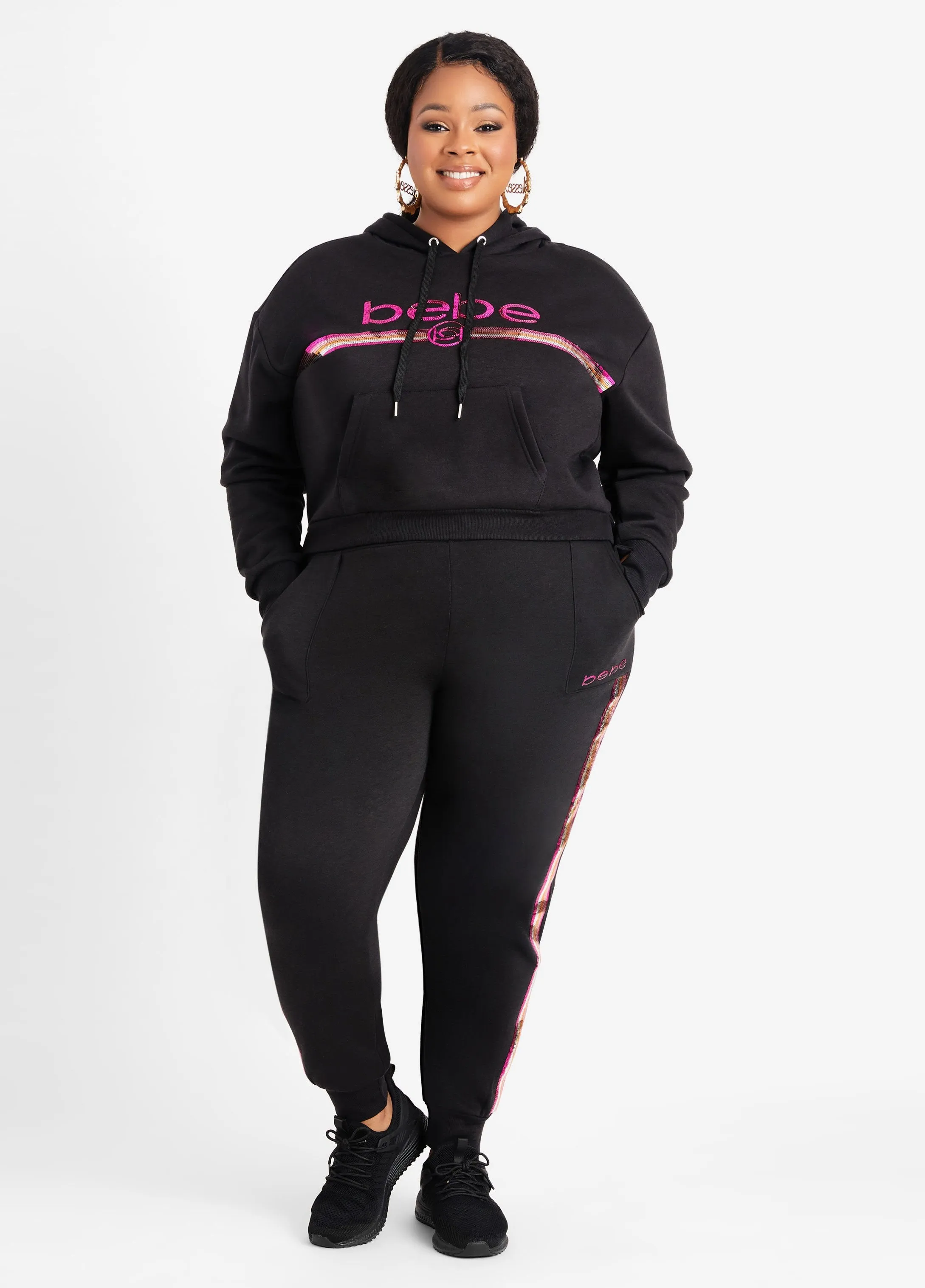 Bebe Sport Embellished Hoodie sold by Ashley Stewart product image thumbnail 3