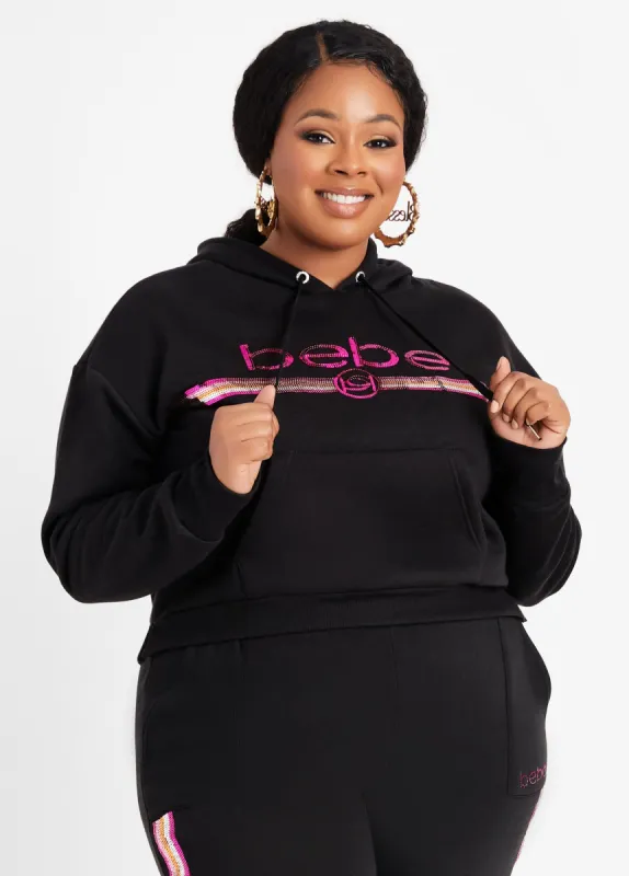 Bebe Sport Embellished Hoodie sold by Ashley Stewart