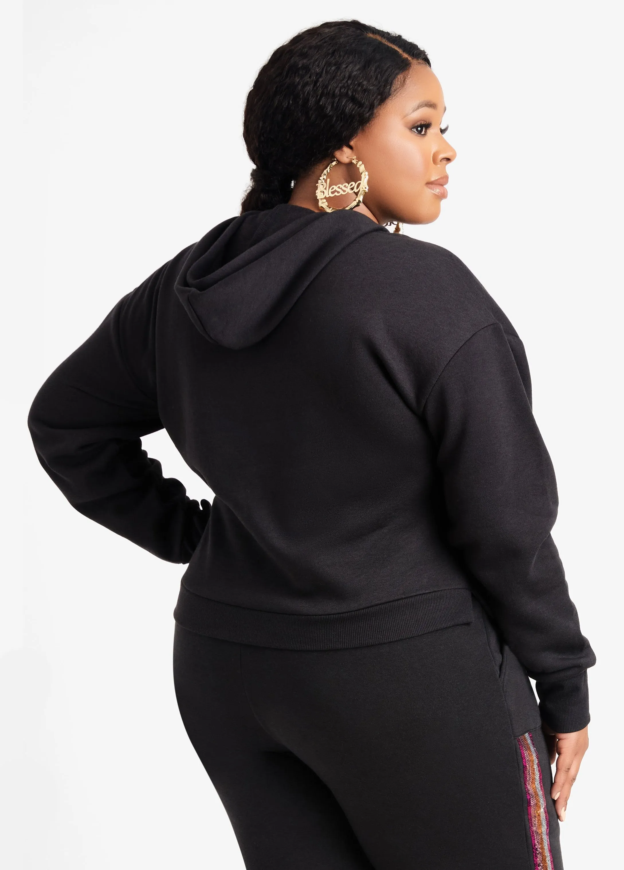 Bebe Sport Embellished Hoodie sold by Ashley Stewart product image thumbnail 2
