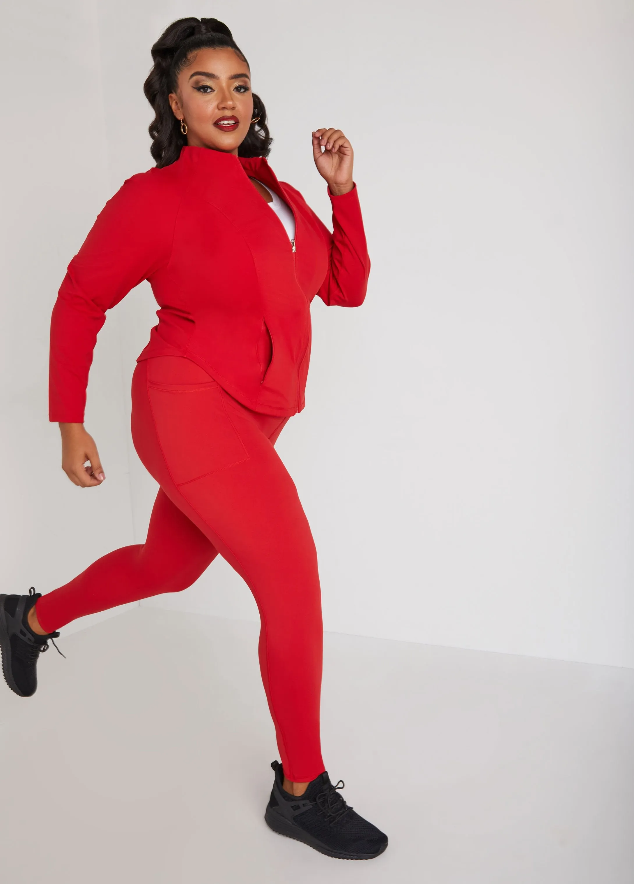 Zip Front Athletic Jacket sold by Ashley Stewart product image thumbnail 4