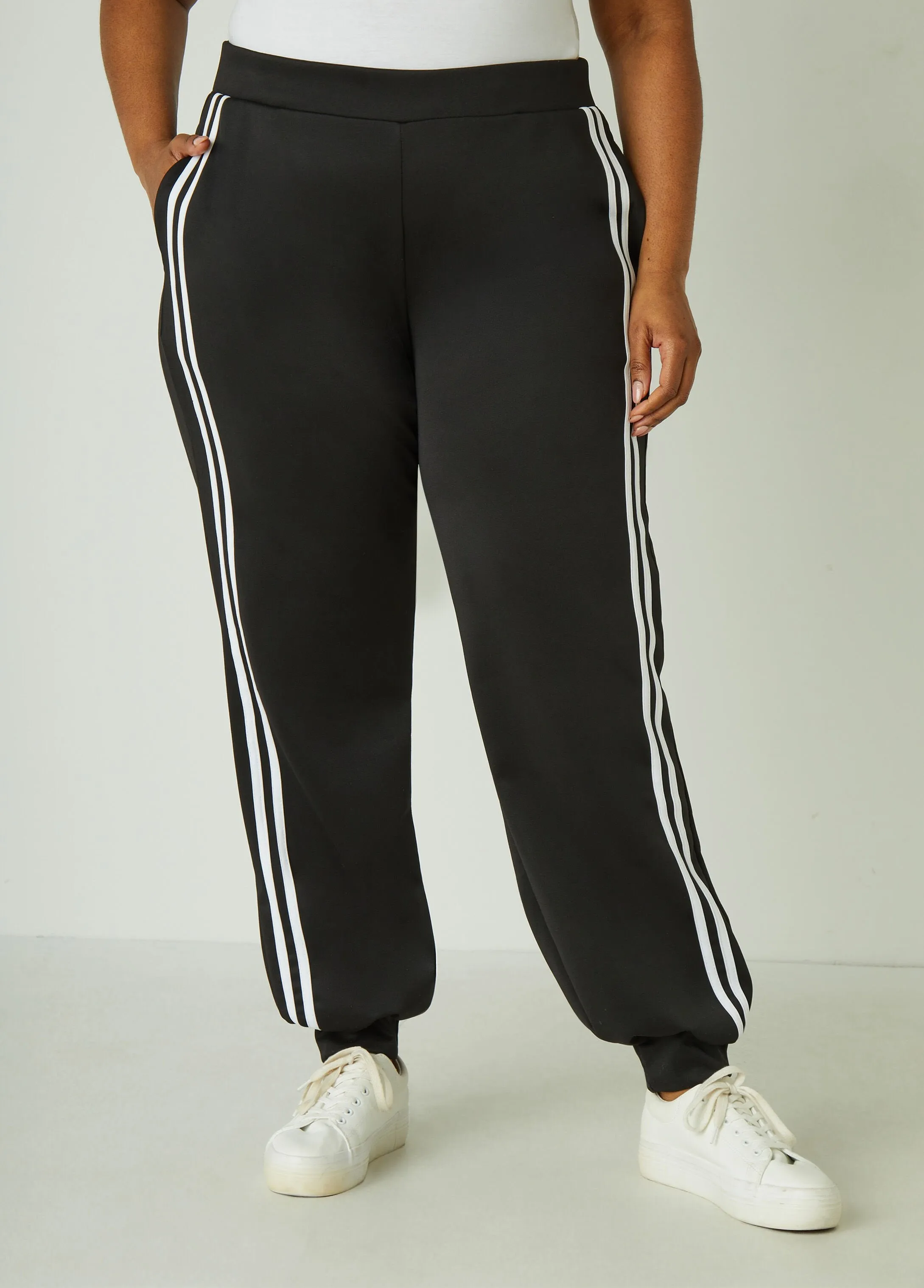 Striped High Rise Joggers sold by Ashley Stewart product image thumbnail 4