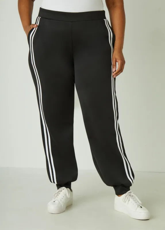 Striped High Rise Joggers sold by Ashley Stewart