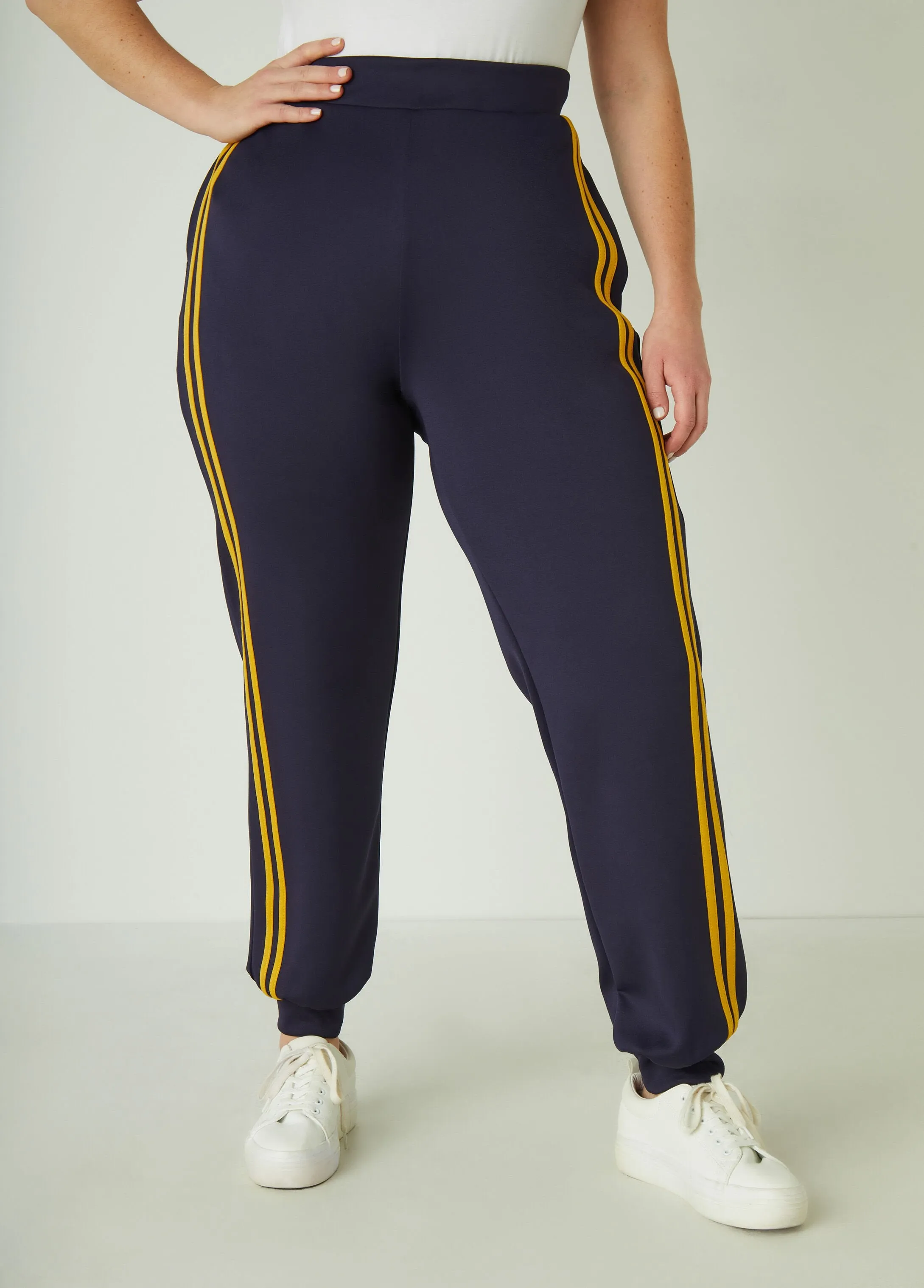 High Rise Striped Joggers sold by Ashley Stewart product image thumbnail 3
