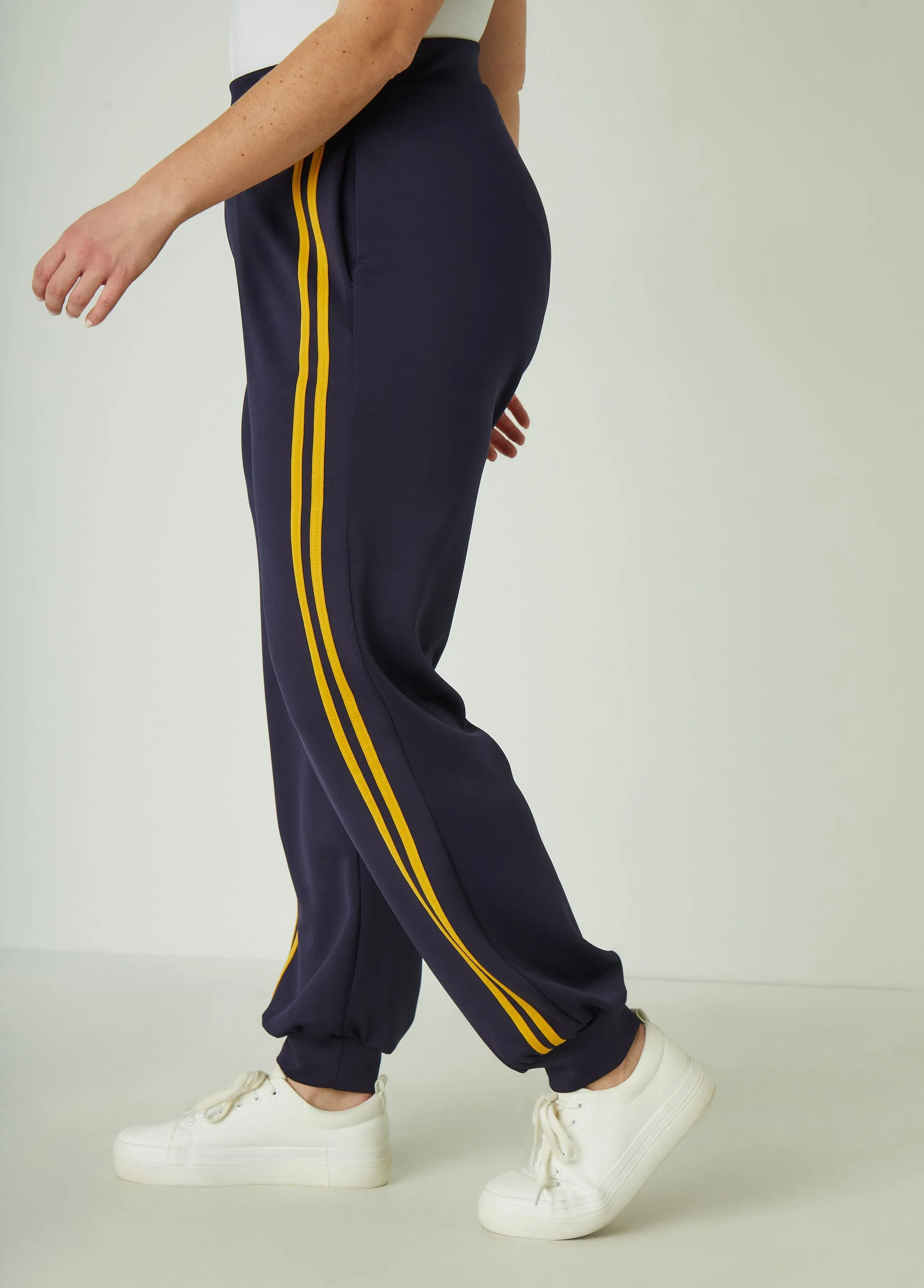 High Rise Striped Joggers sold by Ashley Stewart product image thumbnail 4