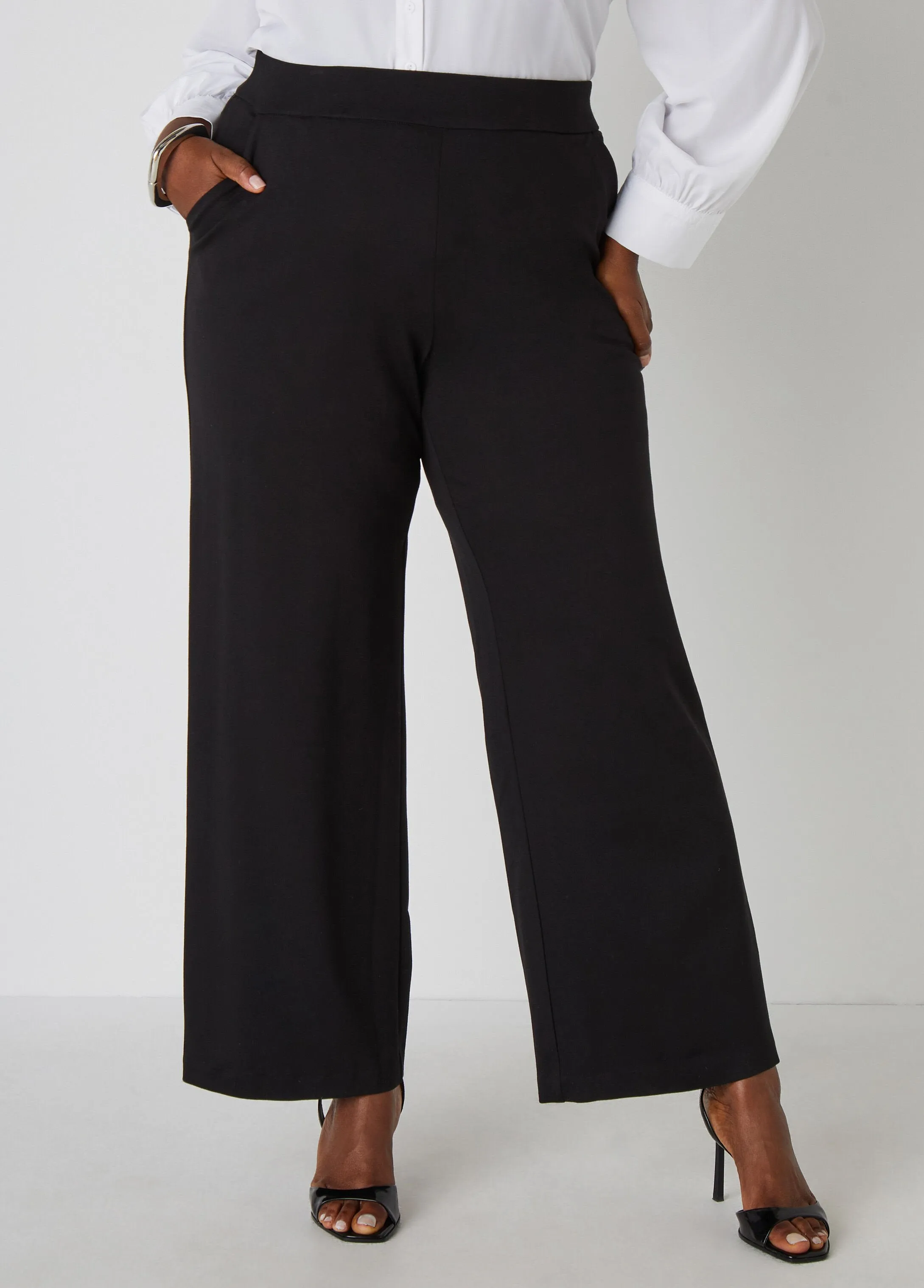 Pull On Straight Leg Ponte Pants sold by Ashley Stewart