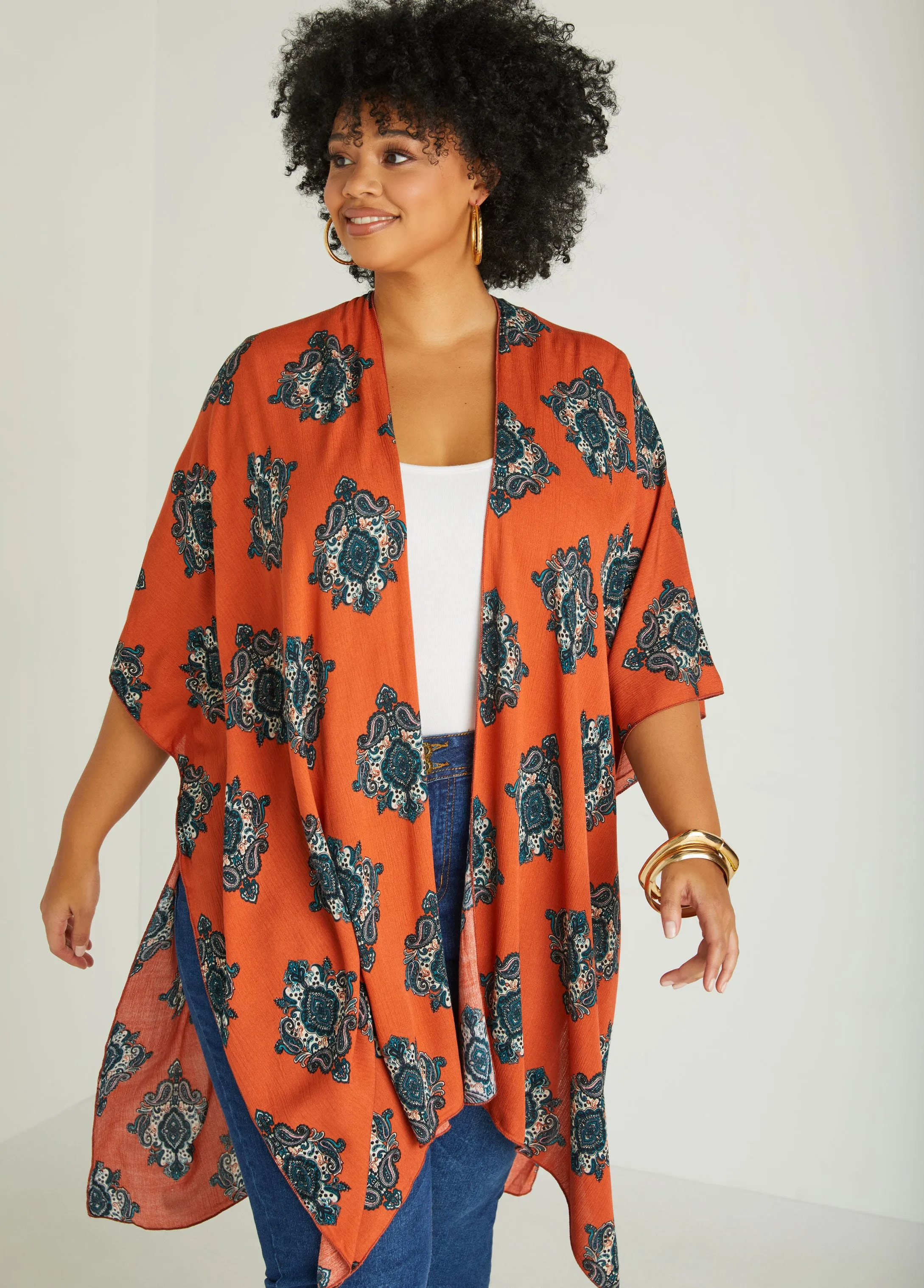 Paisley Print Kimono sold by Ashley Stewart product image thumbnail 3