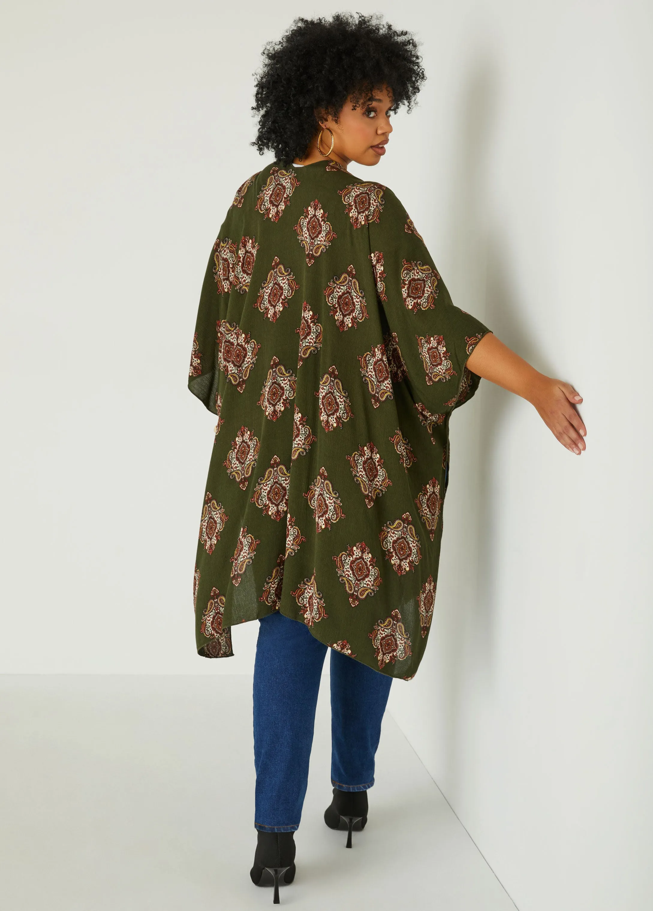 Paisley Print Kimono sold by Ashley Stewart product image thumbnail 5