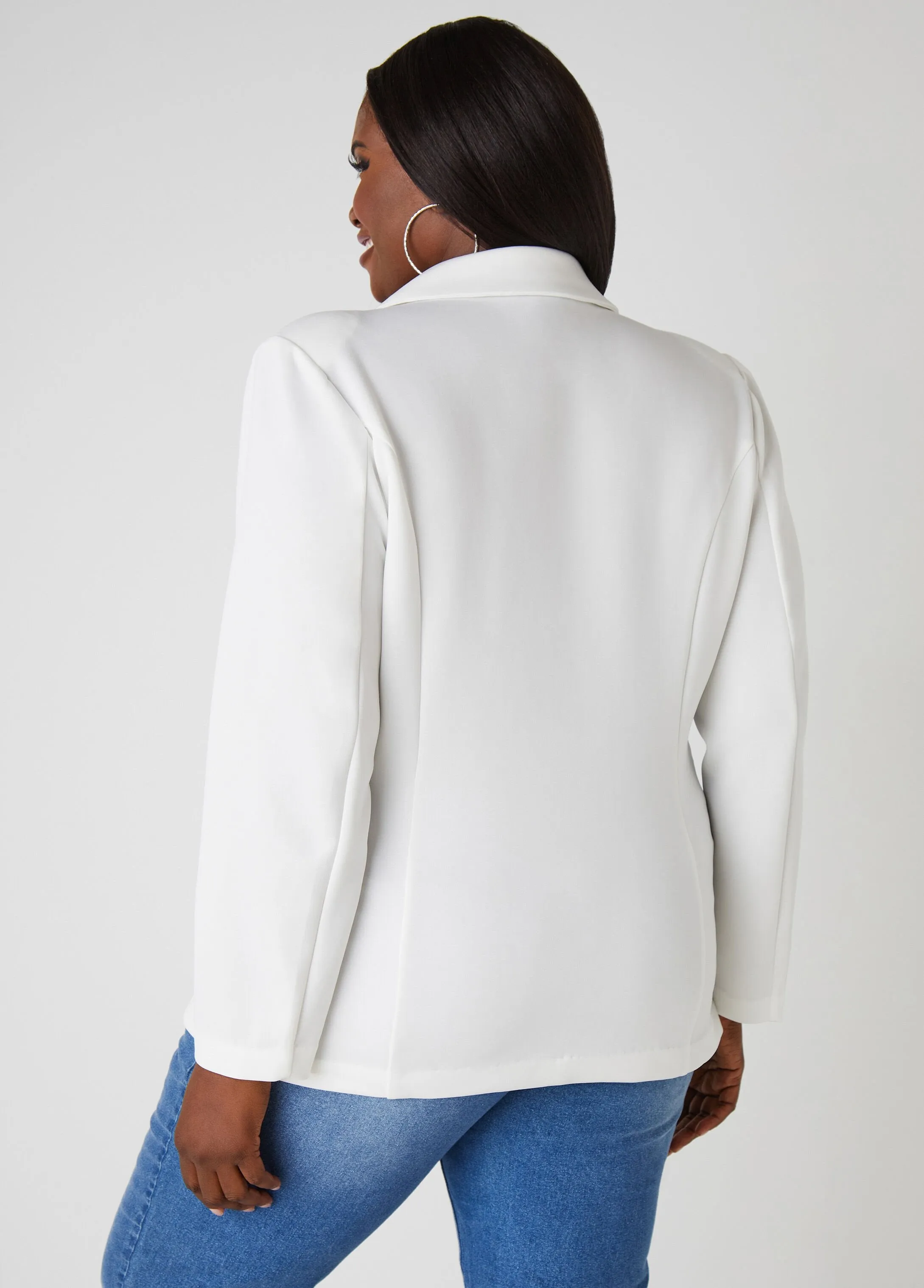 Denim Print Scuba Blazer sold by Ashley Stewart product image thumbnail 2