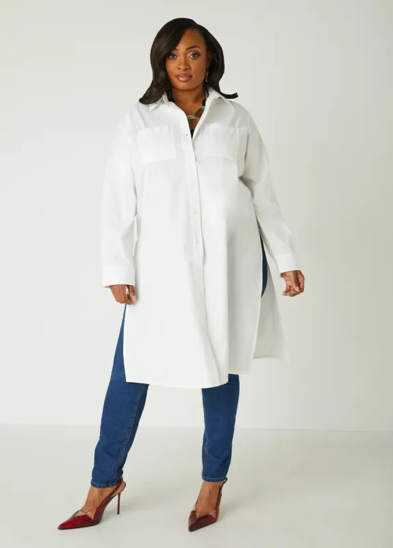 Cotton Poplin Duster Shirt sold by Ashley Stewart