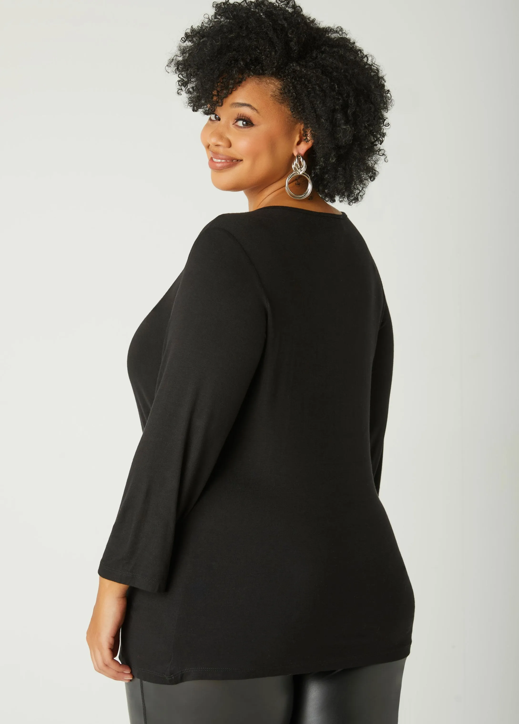 Blessed Faux Pearl And Crystal Tee sold by Ashley Stewart product image thumbnail 2