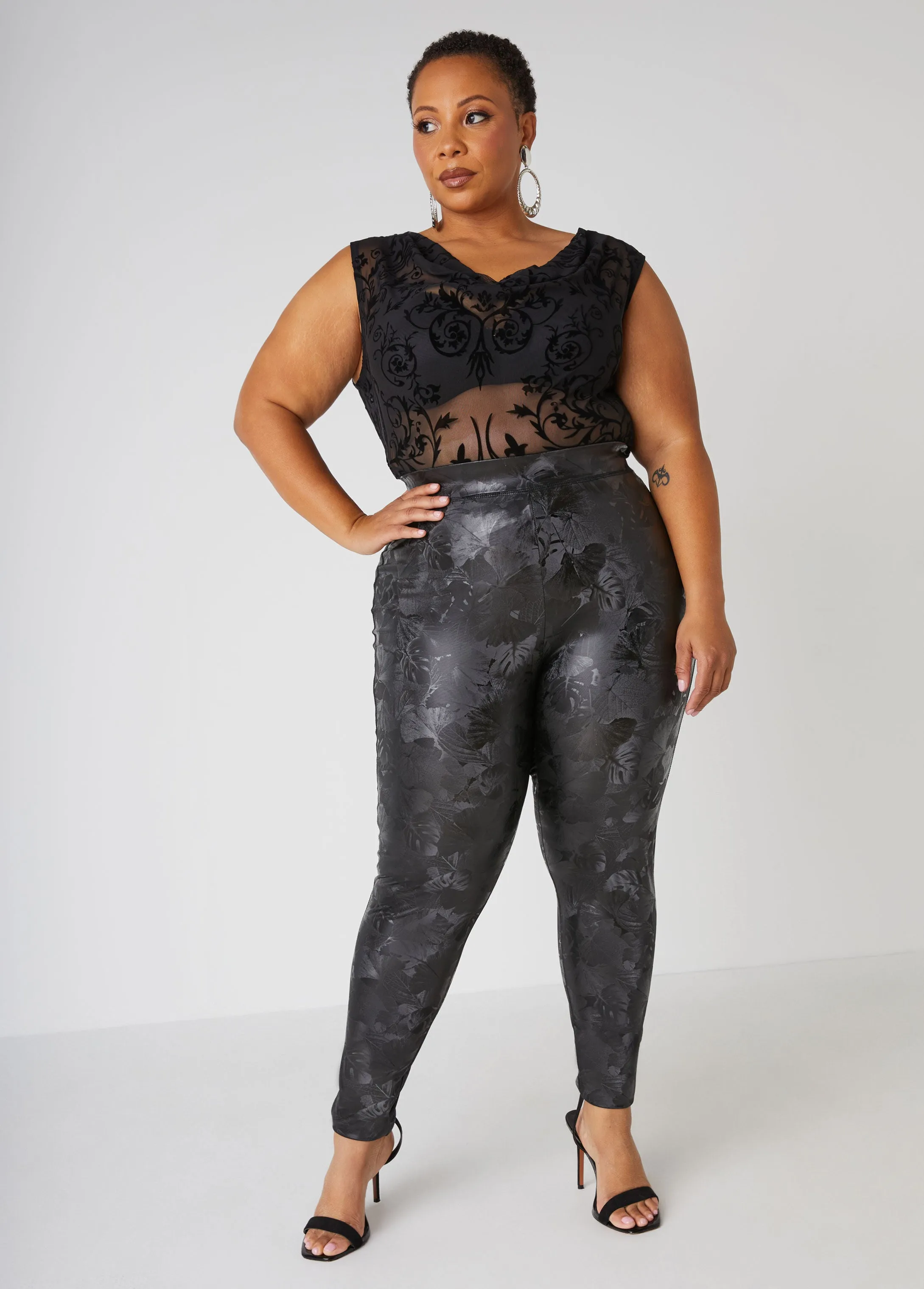 Floral Liquid Leggings sold by Ashley Stewart product image thumbnail 3