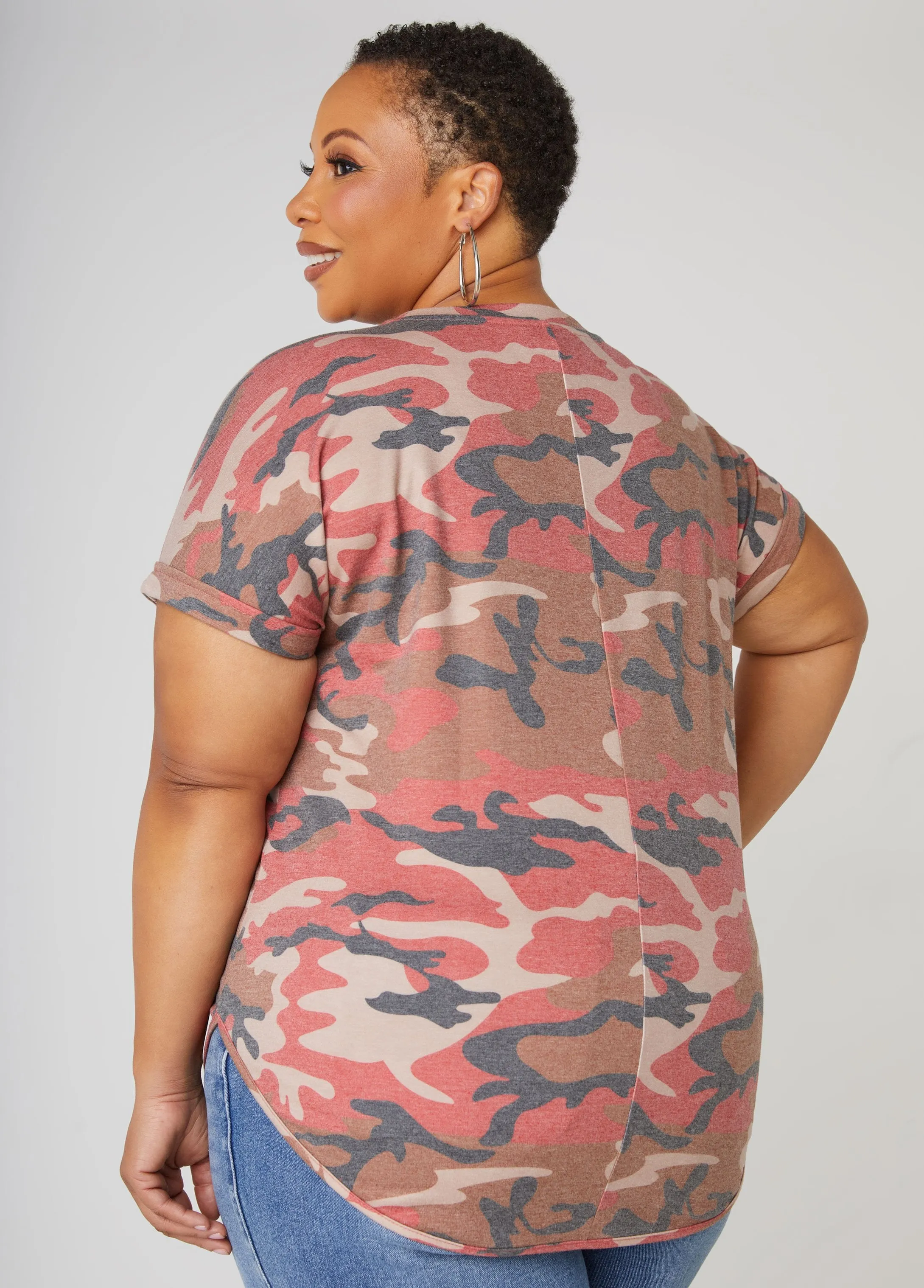 Blessed Crystal Camo Print Tee sold by Ashley Stewart product image thumbnail 2