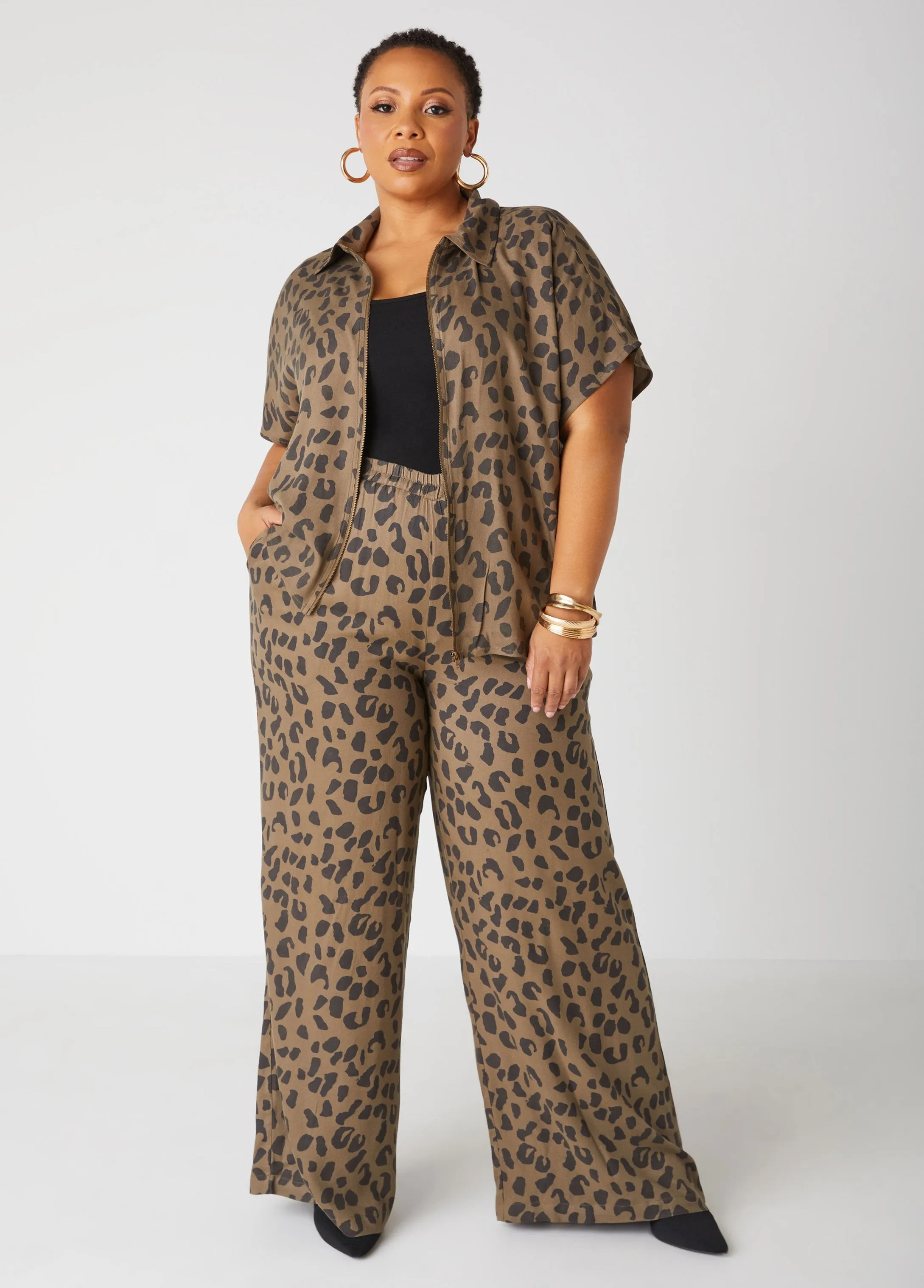 Animal Print Wide Leg Pants sold by Ashley Stewart product image thumbnail 3