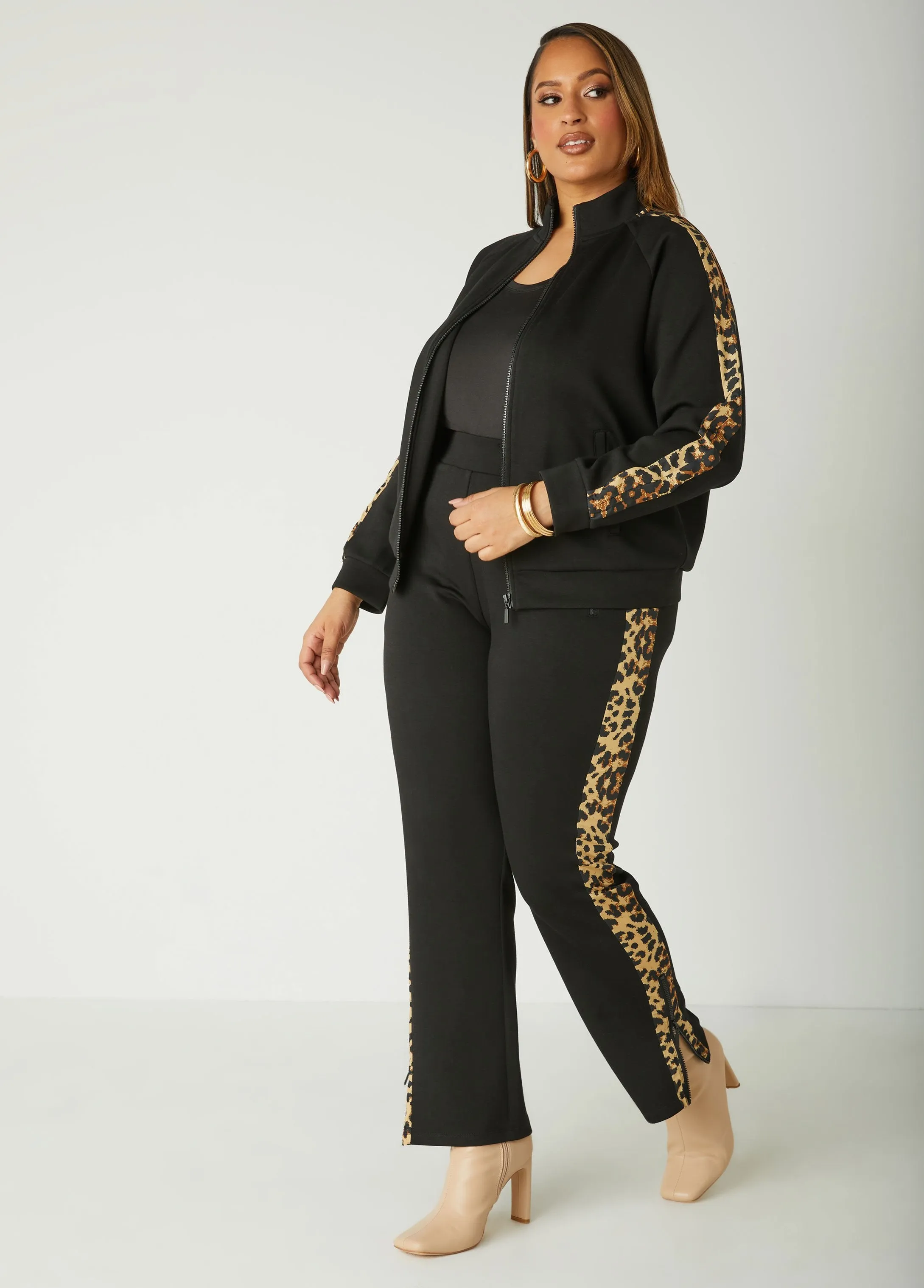Cold Shoulder Animal Track Jacket sold by Ashley Stewart product image thumbnail 3