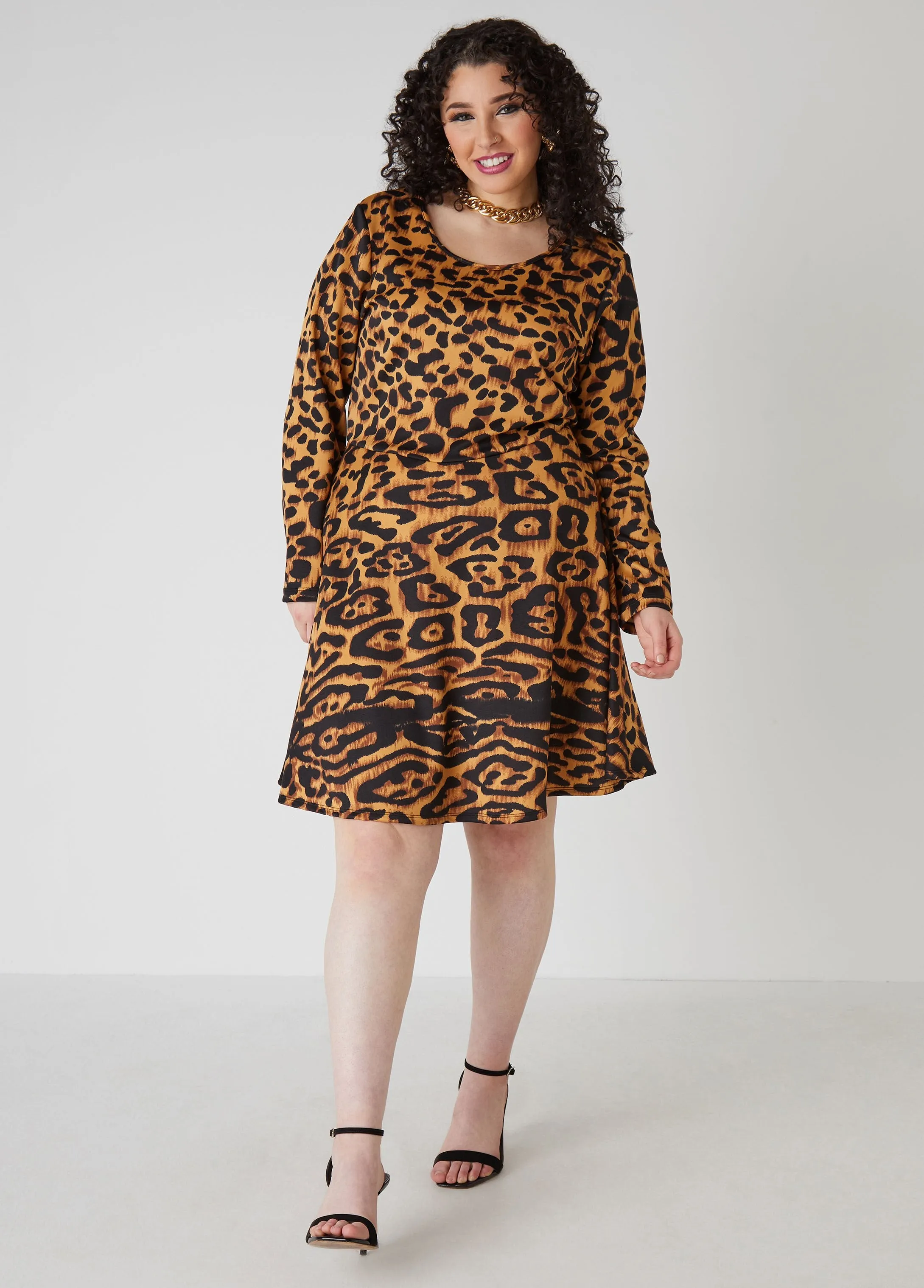 Leopard A Line Dress sold by Ashley Stewart