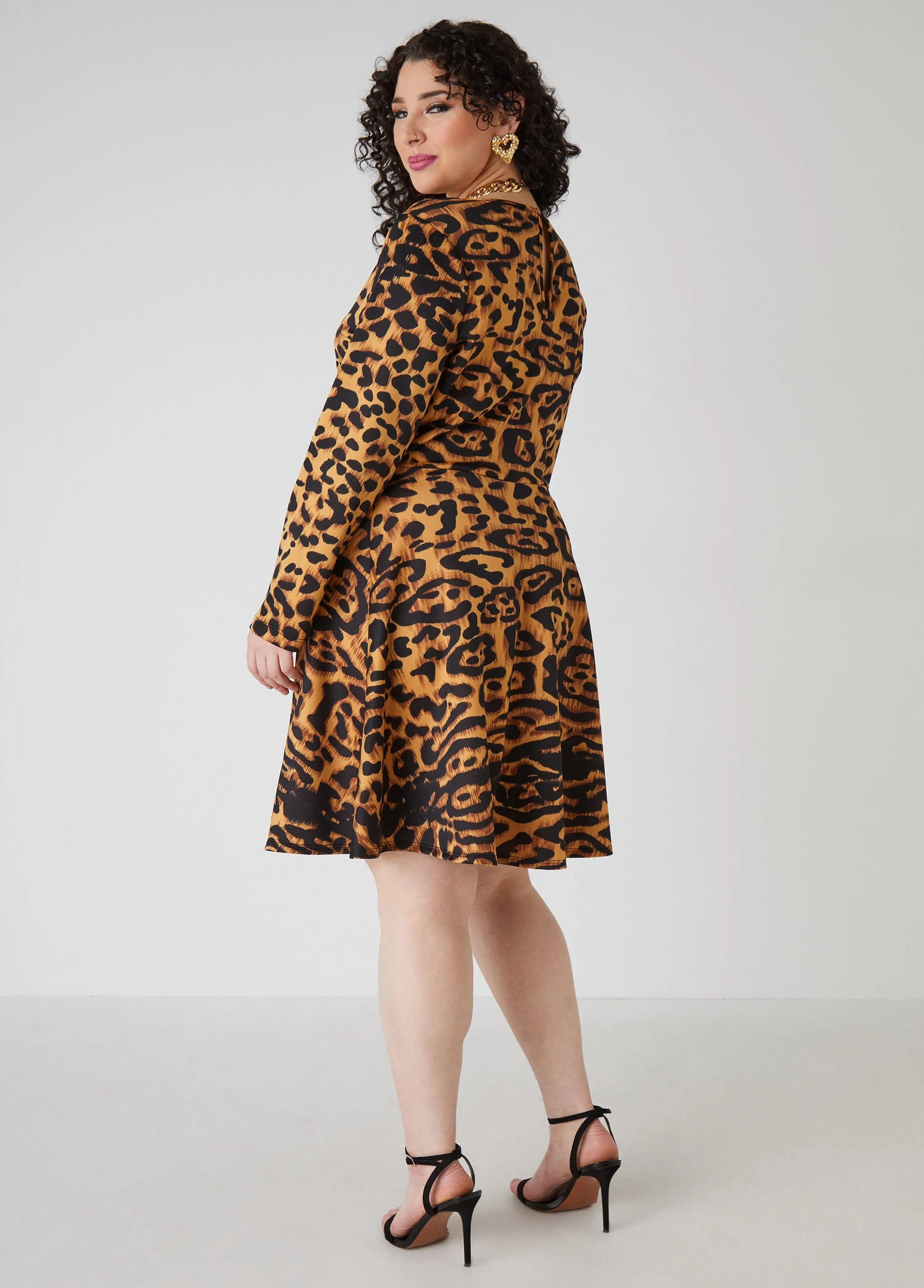 Leopard A Line Dress sold by Ashley Stewart product image thumbnail 2