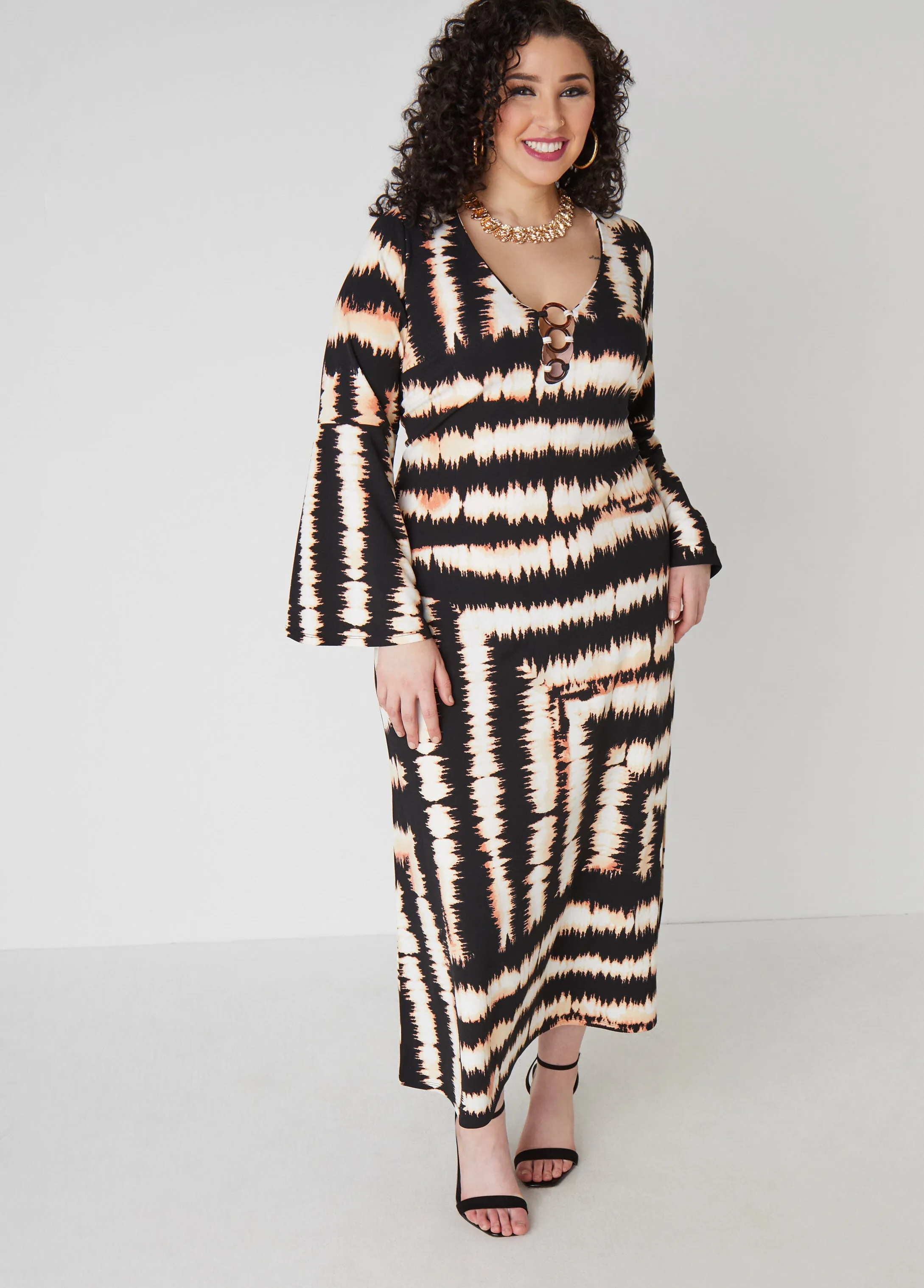 Ring Embellished Printed Dress sold by Ashley Stewart product image thumbnail 3