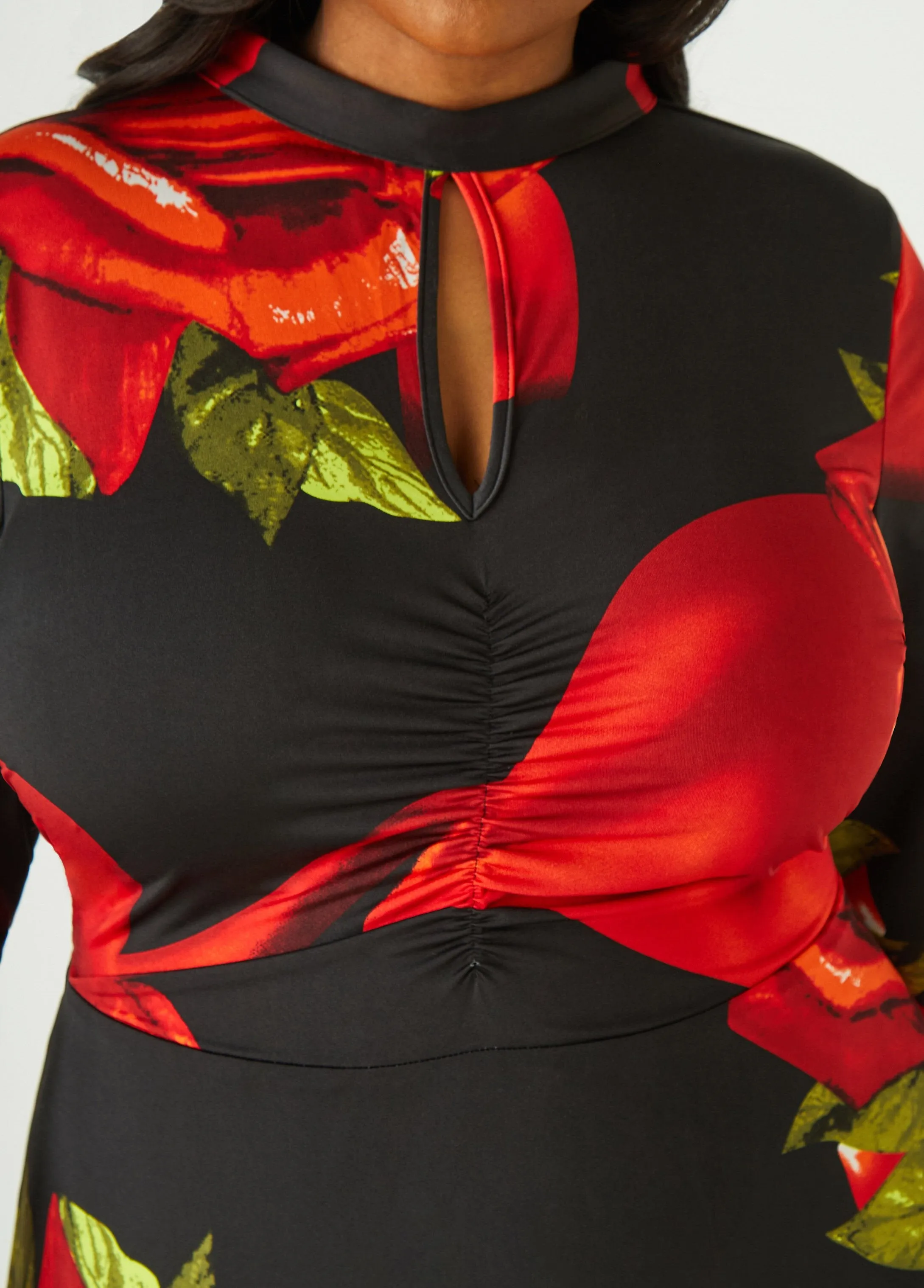 Rose Ruched A Line Dress sold by Ashley Stewart product image thumbnail 3