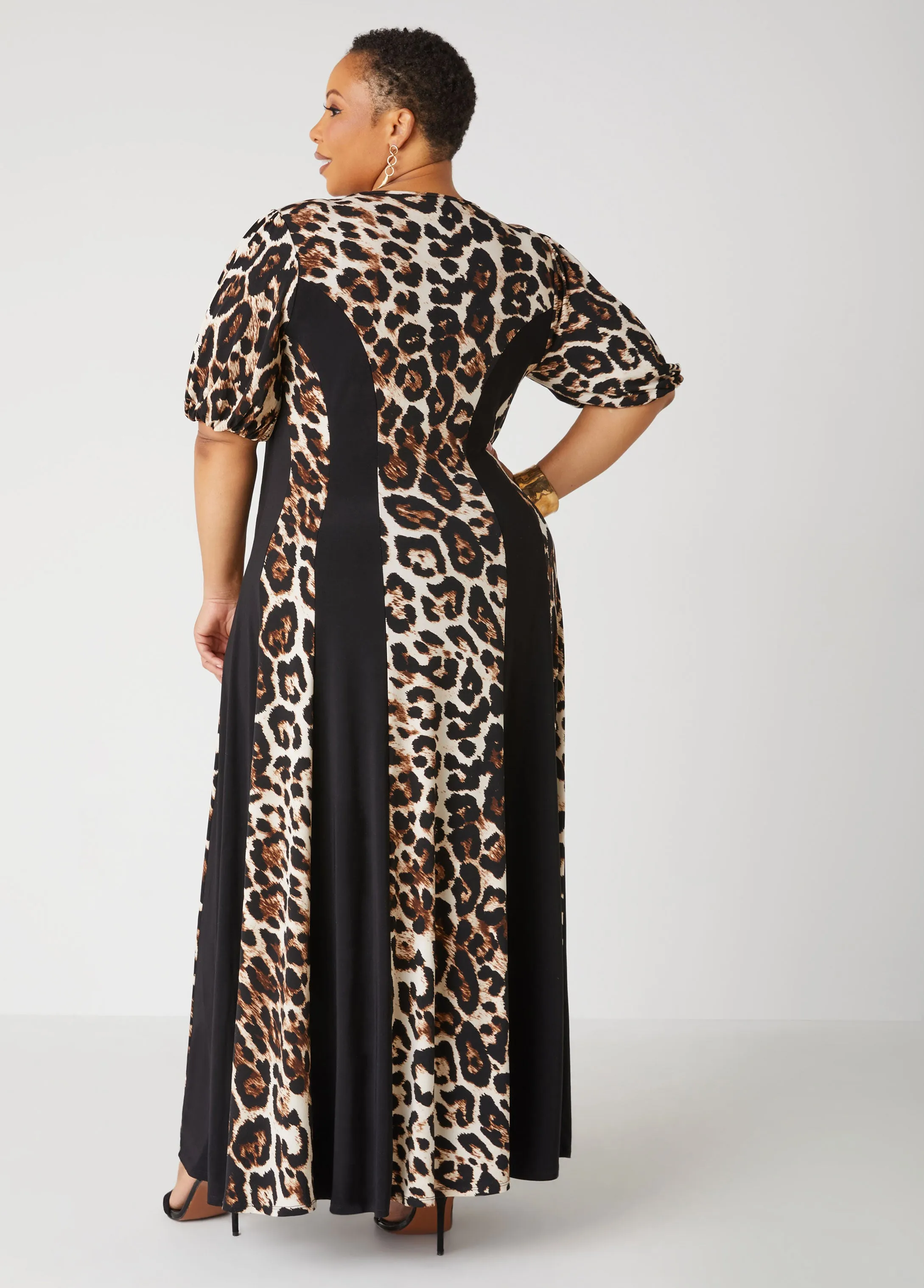 Leopard Paneled Maxi Dress sold by Ashley Stewart product image thumbnail 2