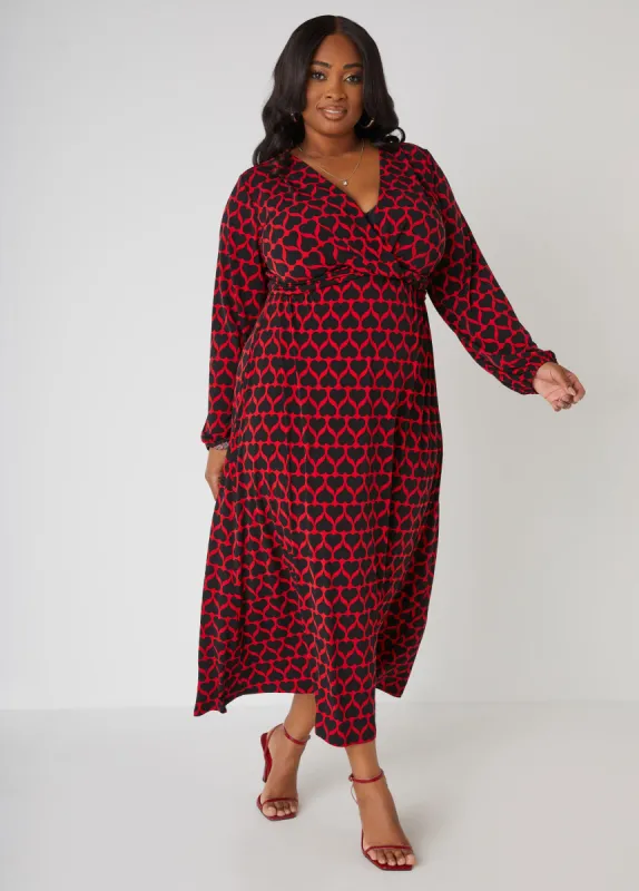Heart Print Maxi Dress sold by Ashley Stewart