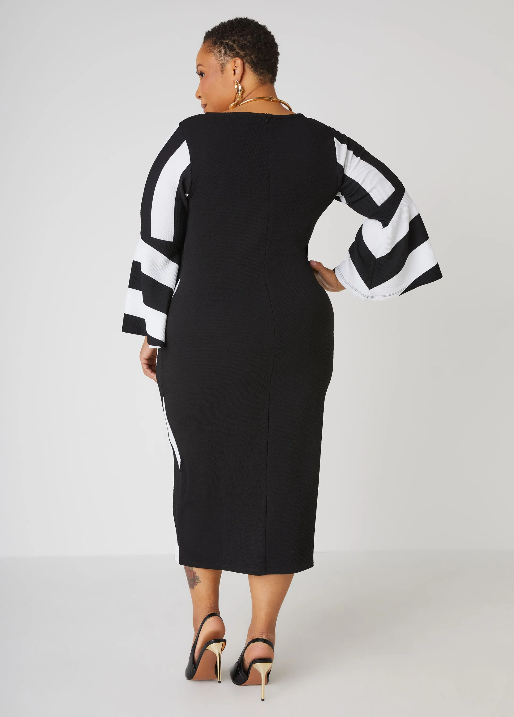 Striped Midaxi Sheath Dress sold by Ashley Stewart product image thumbnail 2