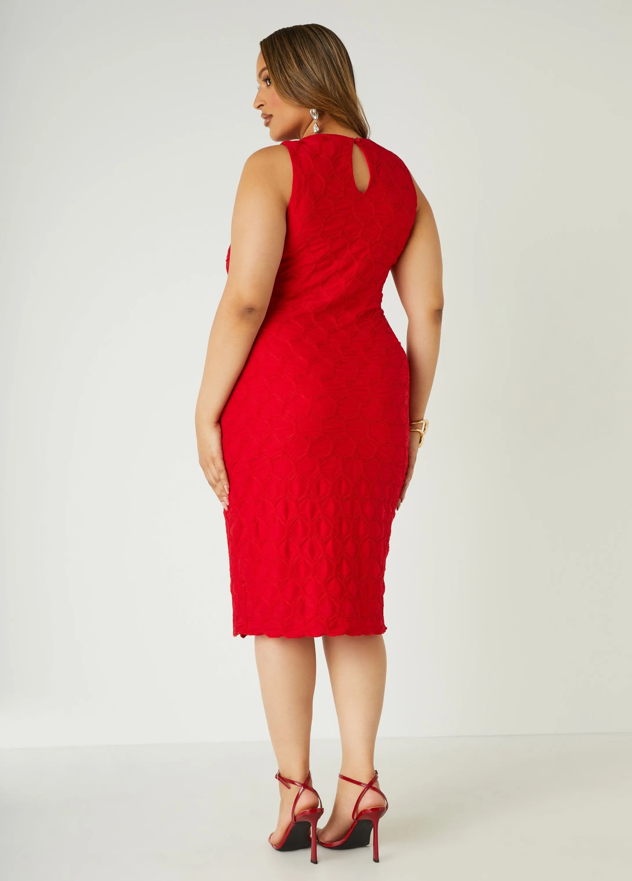 Textured Knit Sheath Dress sold by Ashley Stewart product image thumbnail 5
