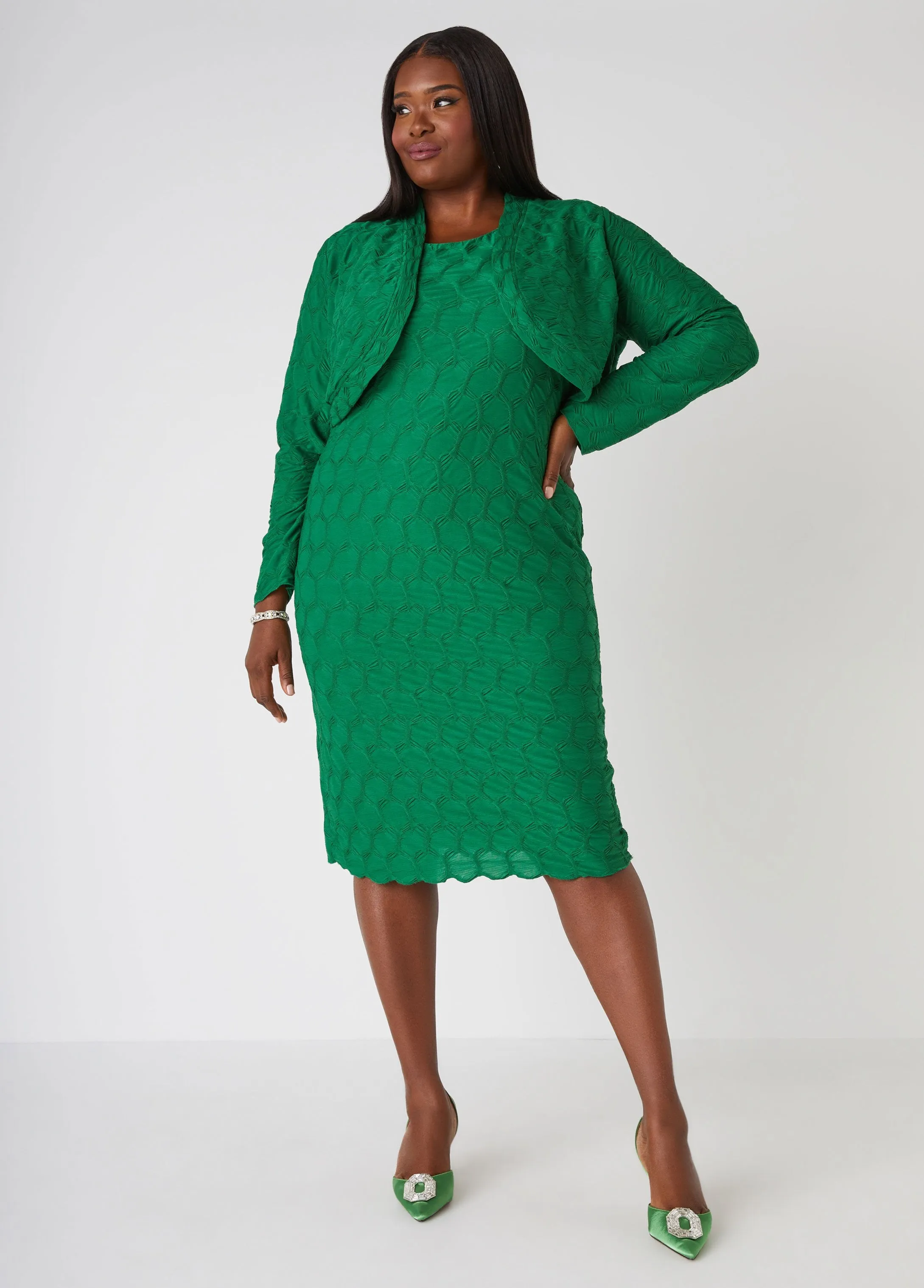 Textured Knit Sheath Dress sold by Ashley Stewart product image thumbnail 3